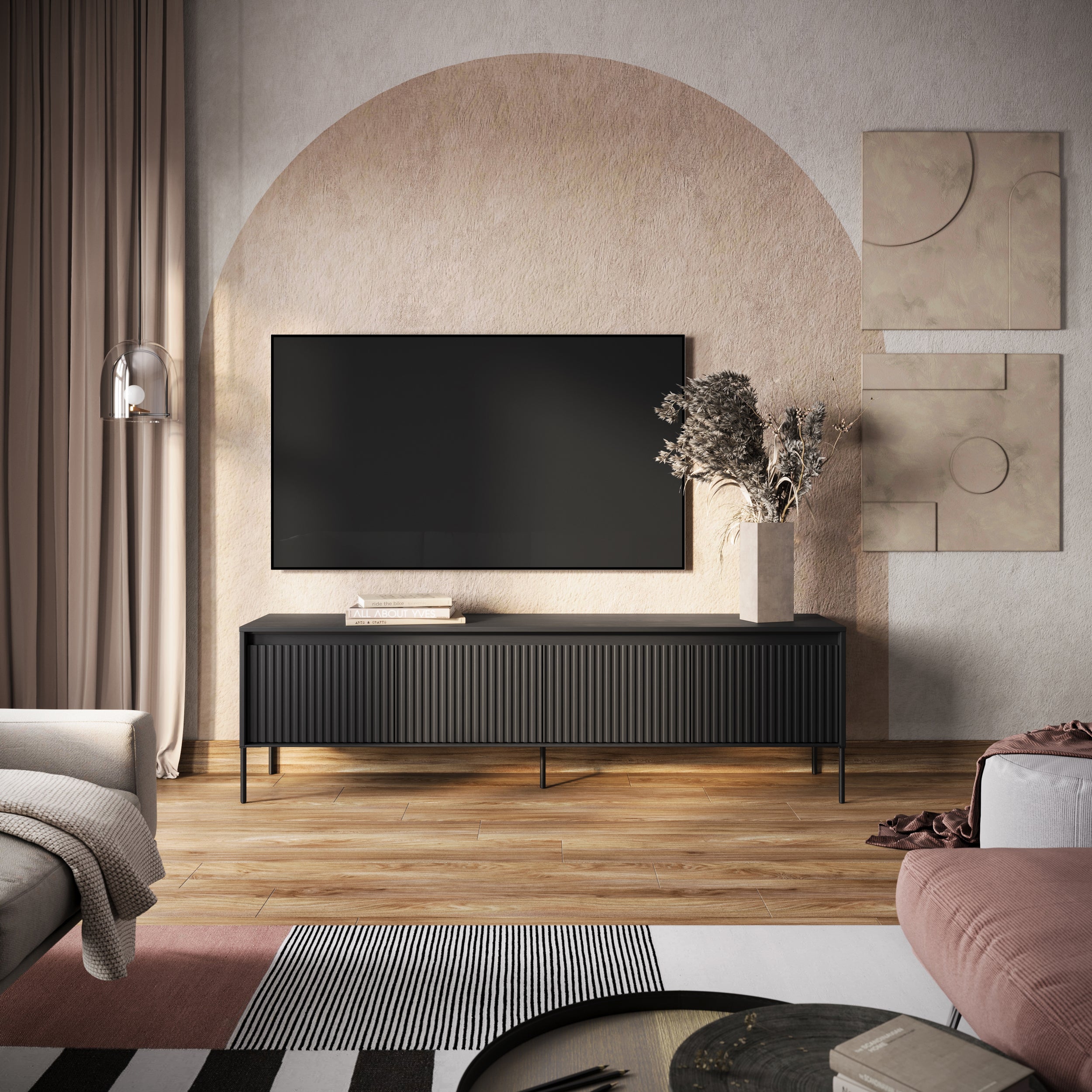 TV-Schrank Trend 193 cm mit LED Schwarz