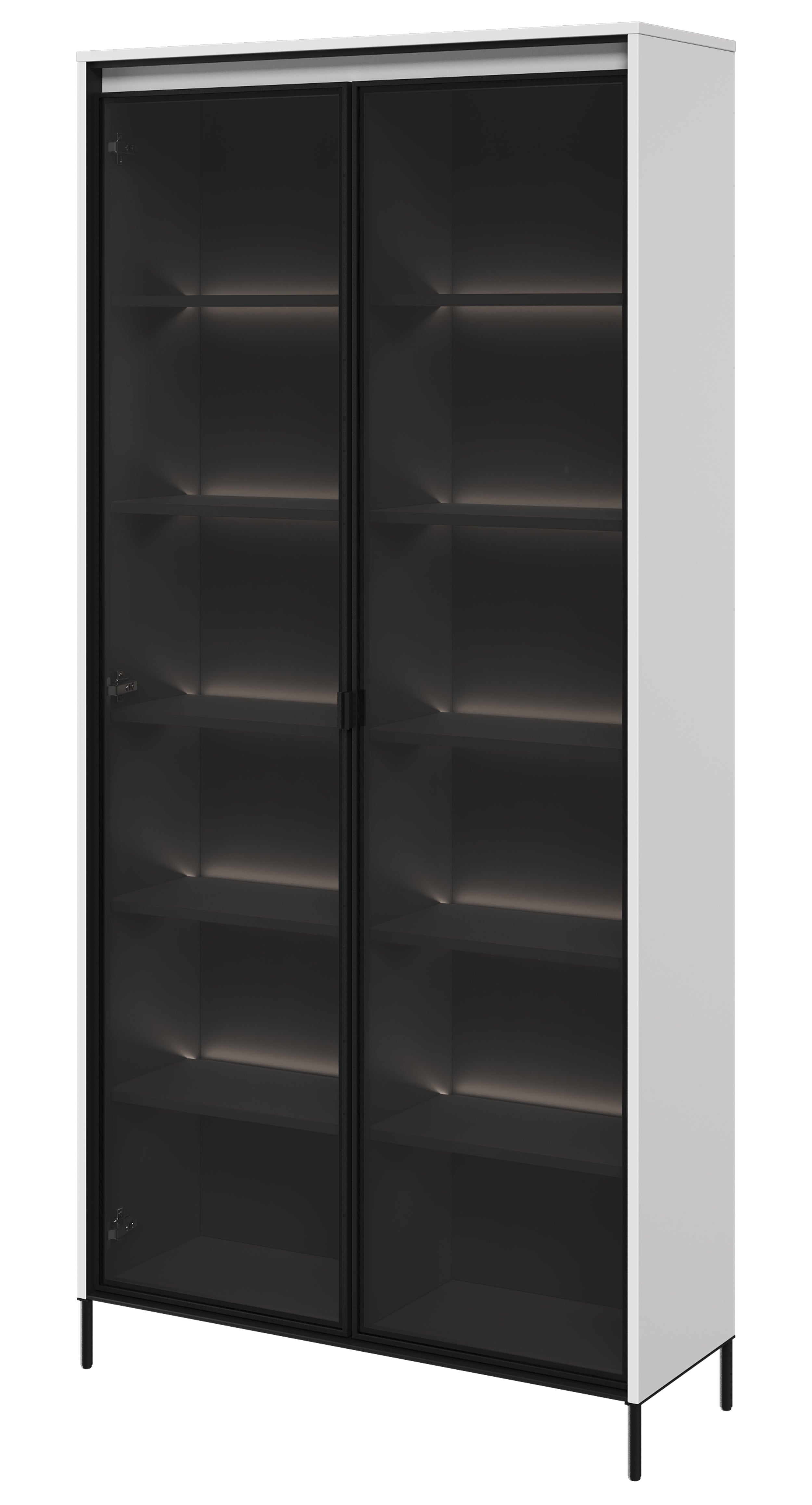 Zweiflügeliger Schrank Trend 92 cm mit LED Weiß