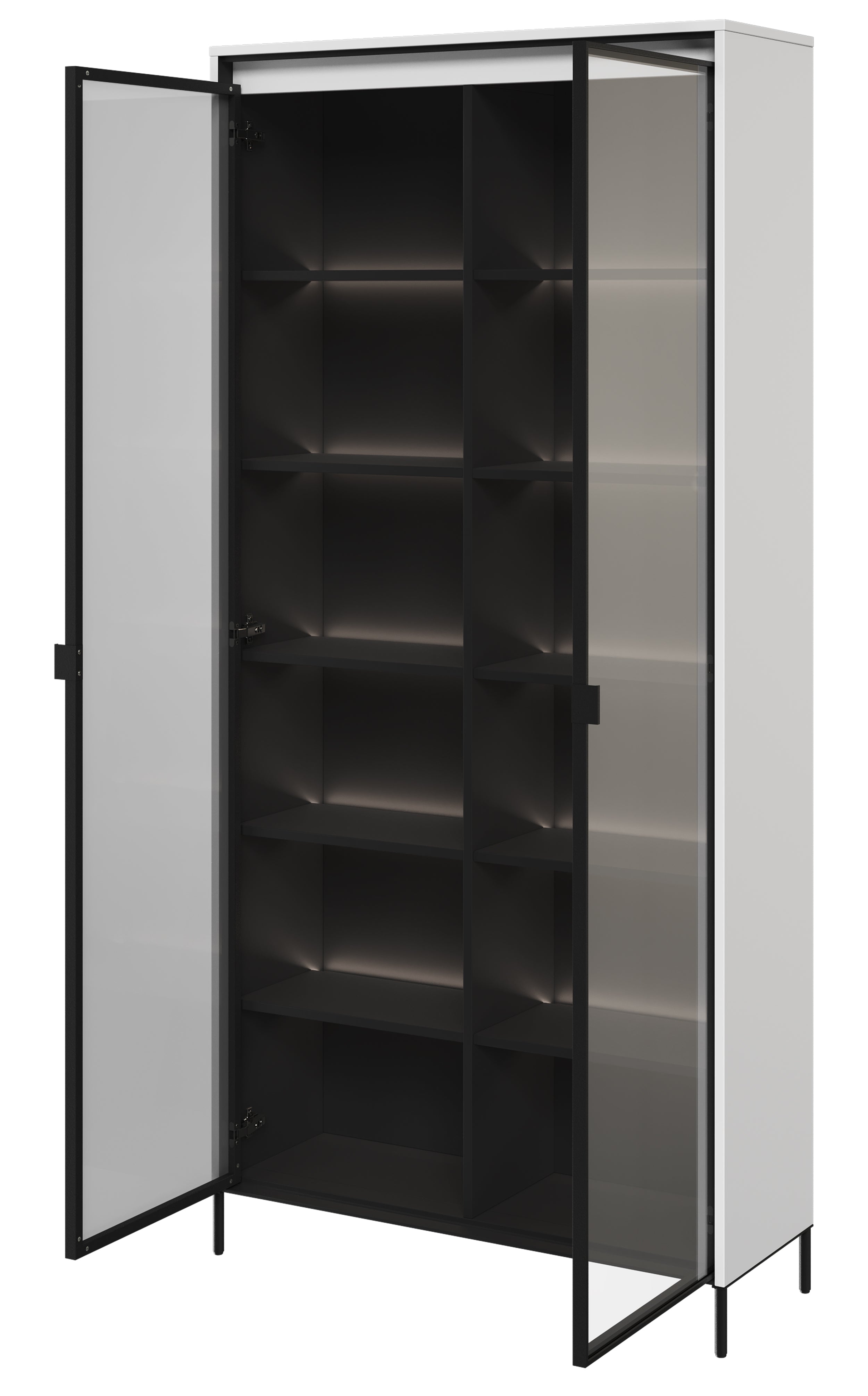 Zweiflügeliger Schrank Trend 92 cm mit LED Weiß