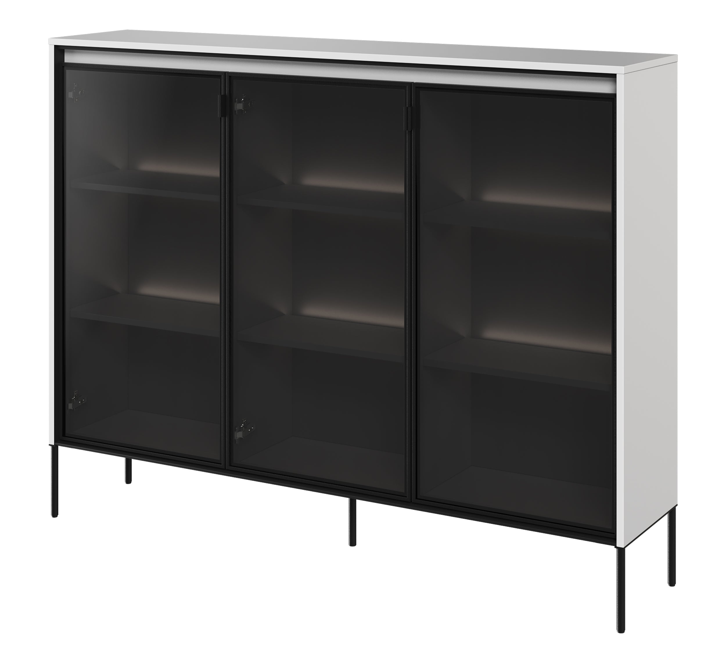 Drehtürenschrank Trend 150 cm mit LED Weiß