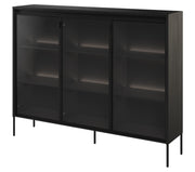 Drehtürenschrank Trend 150 cm mit LED Schwarz