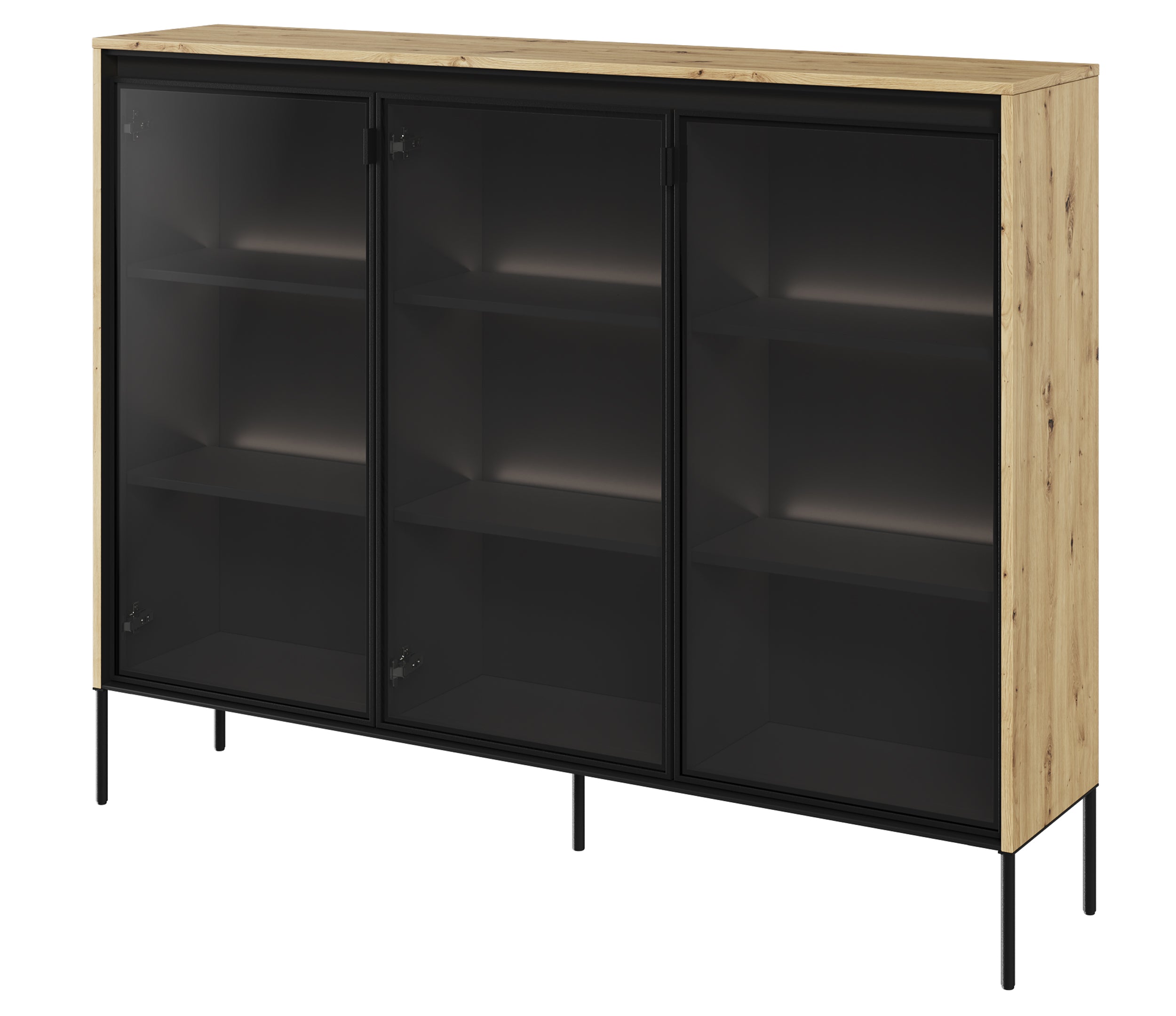 Drehtürenschrank Trend 150 cm mit LED Artisan-Eiche