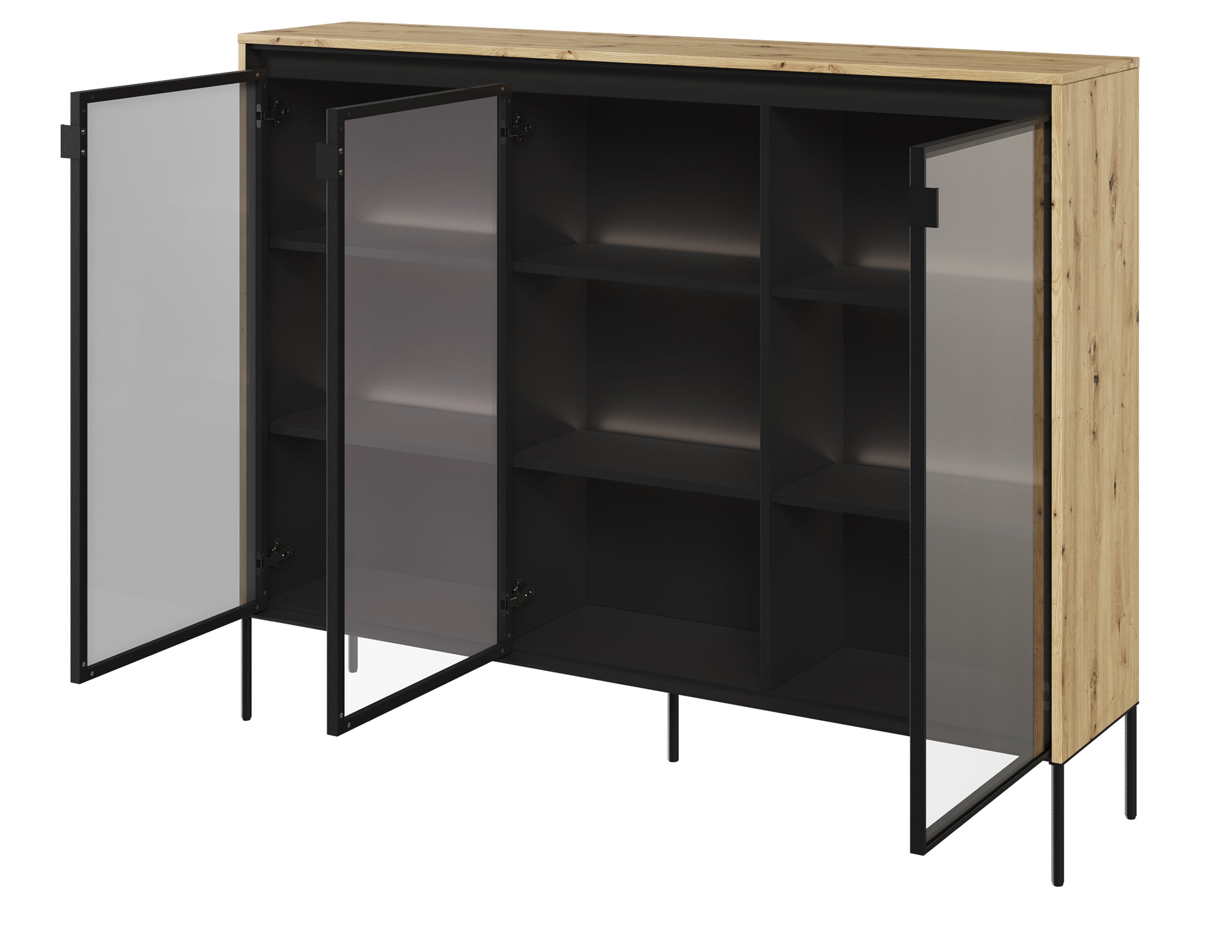 Drehtürenschrank Trend 150 cm mit LED Artisan-Eiche