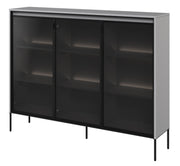 Drehtürenschrank Trend 150 cm mit LED Grau