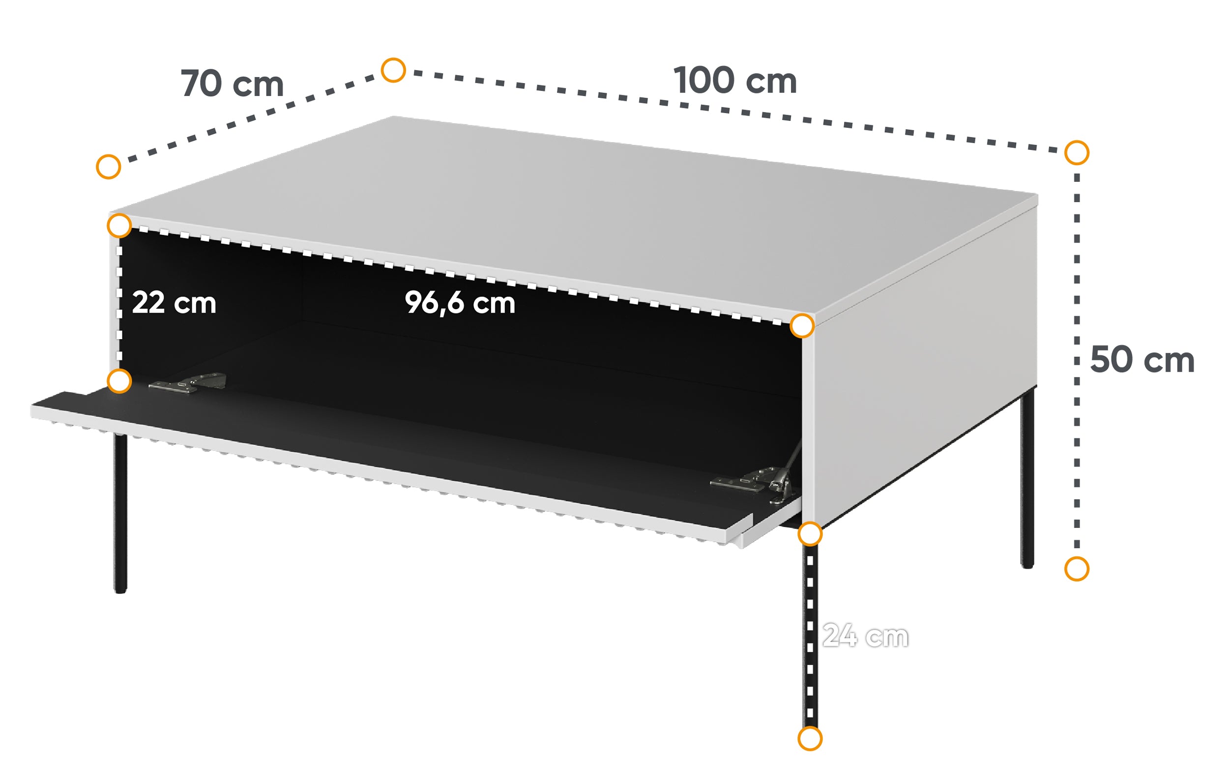 Trend Couchtisch 100 cm Weiß