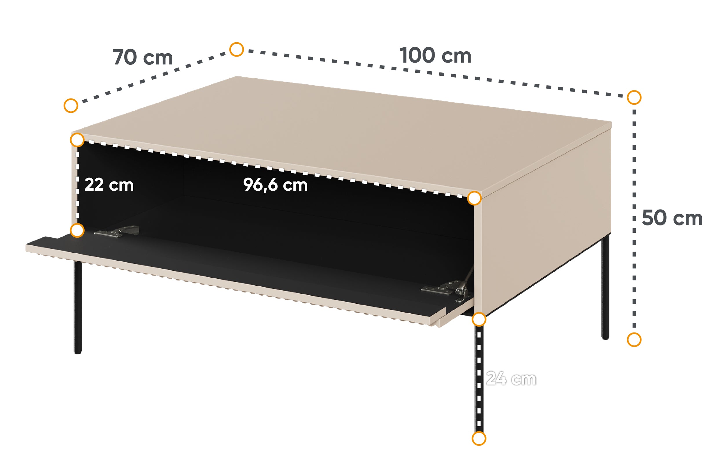 Beistelltisch Trend 100 cm Beige