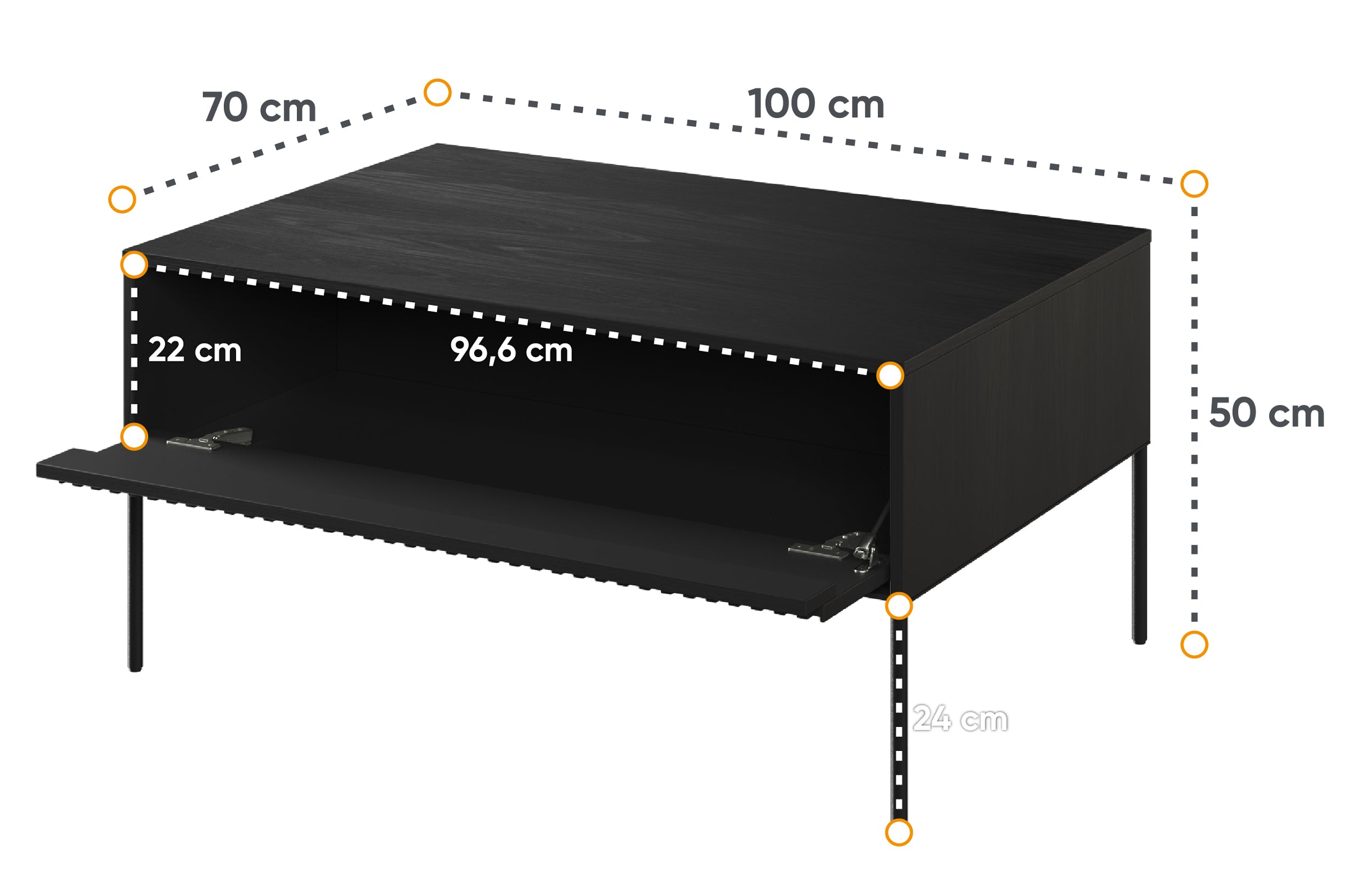 Couchtisch Trend 100 cm Schwarz