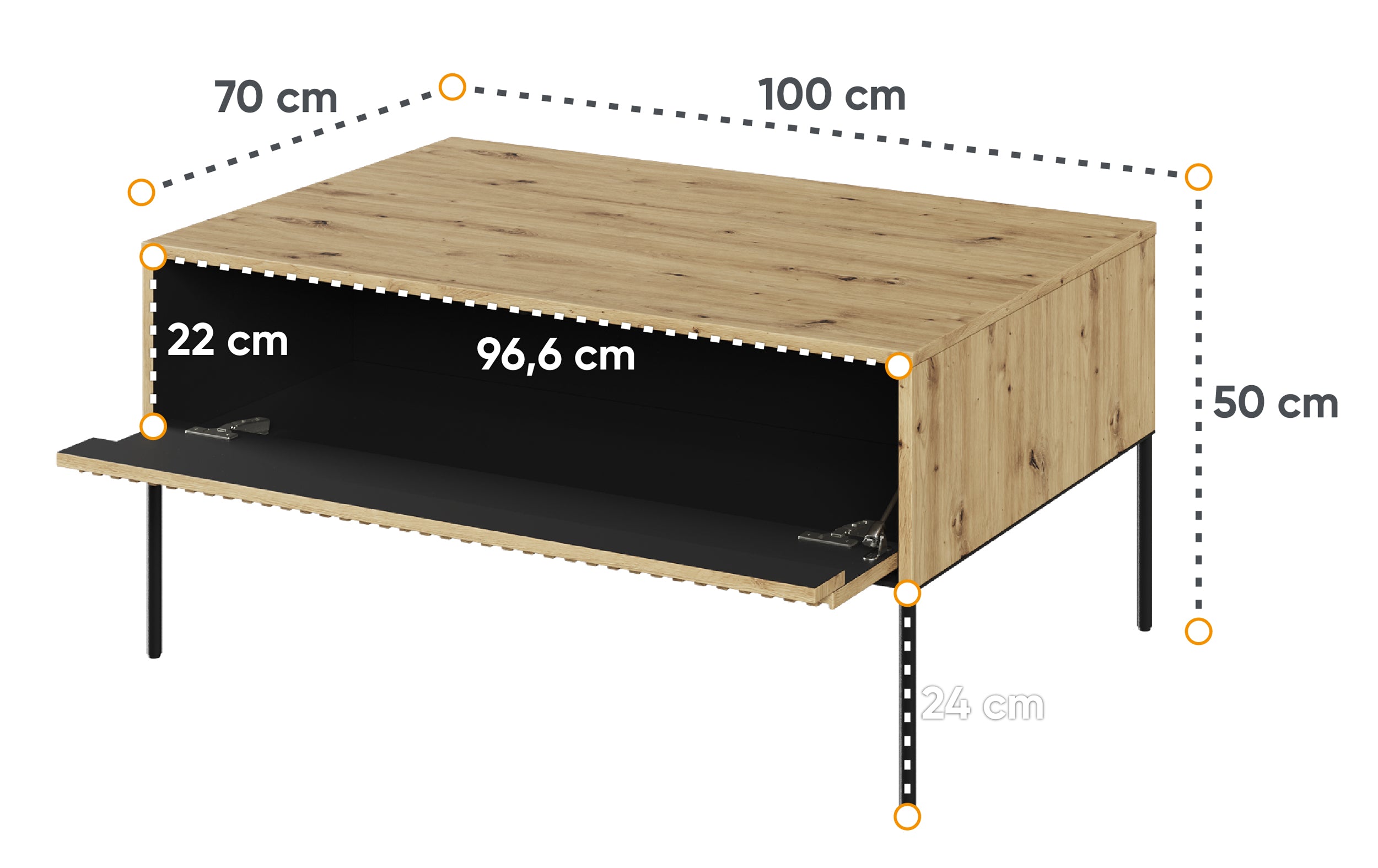 Couchtisch Trend 100 cm Artisan Eiche