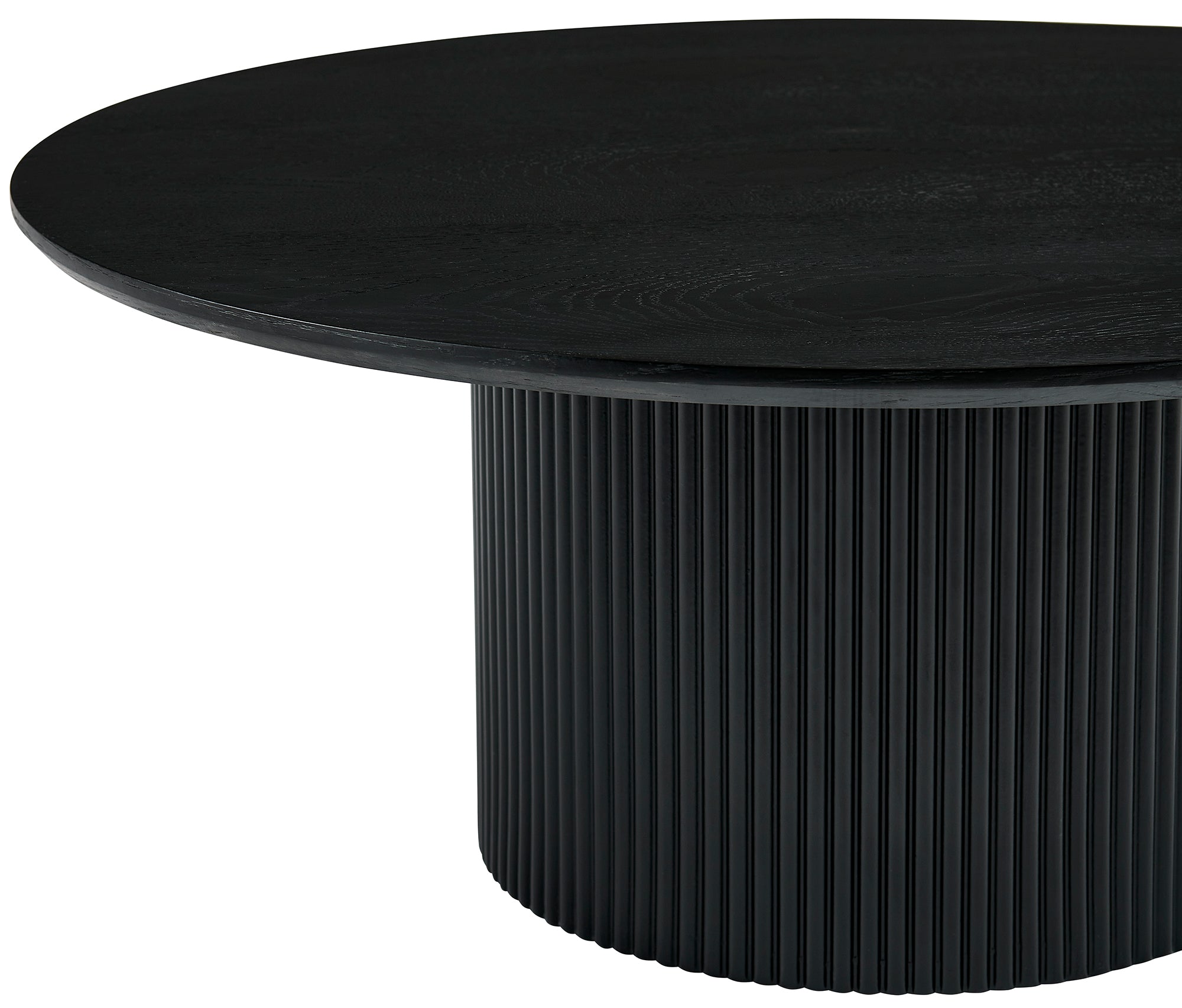 Runder Couchtisch Tarnel, Durchmesser 80 cm, furniert in schwarzer Esche
