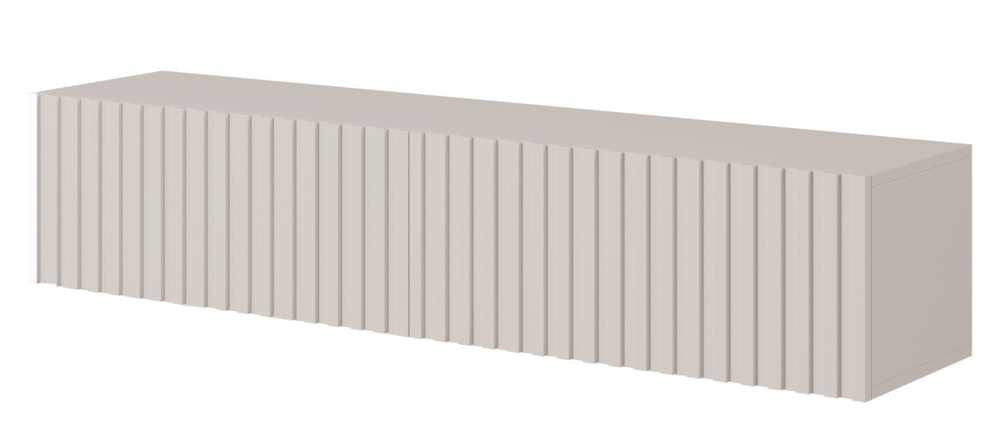 TV-Schrank Telire 138,6 cm Grau-Beige mit Lamellenfront