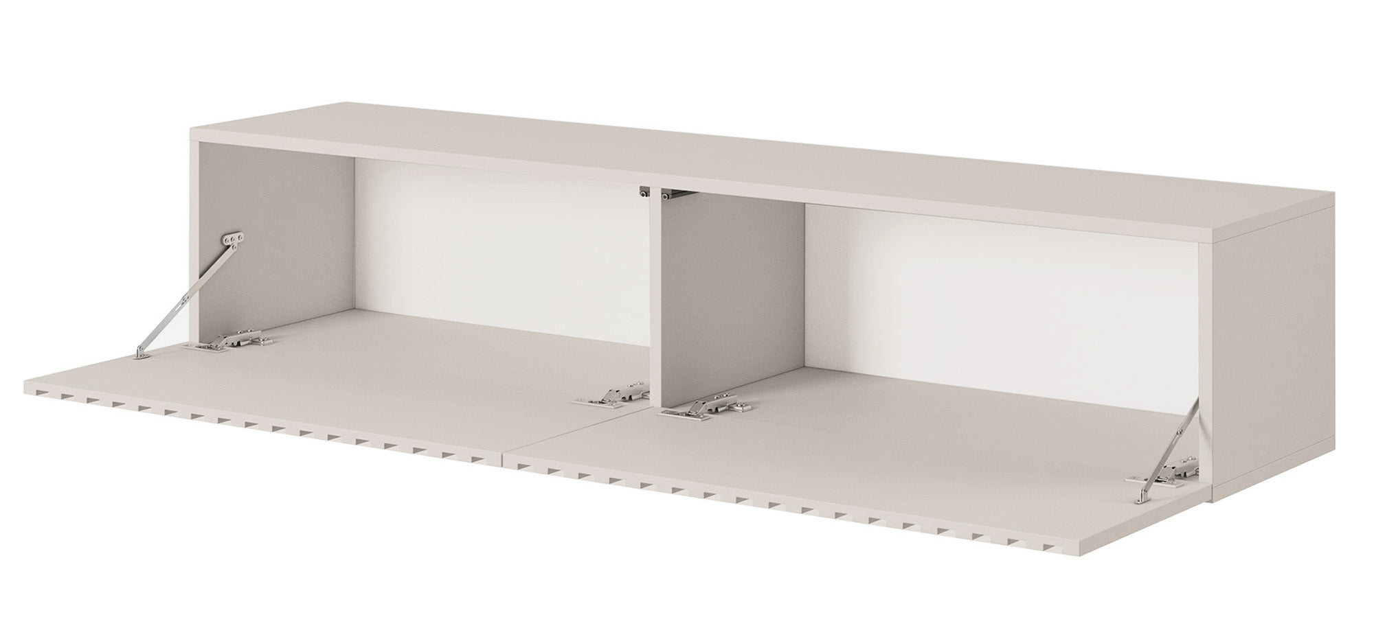 TV-Schrank Telire 138,6 cm Grau-Beige mit Lamellenfront