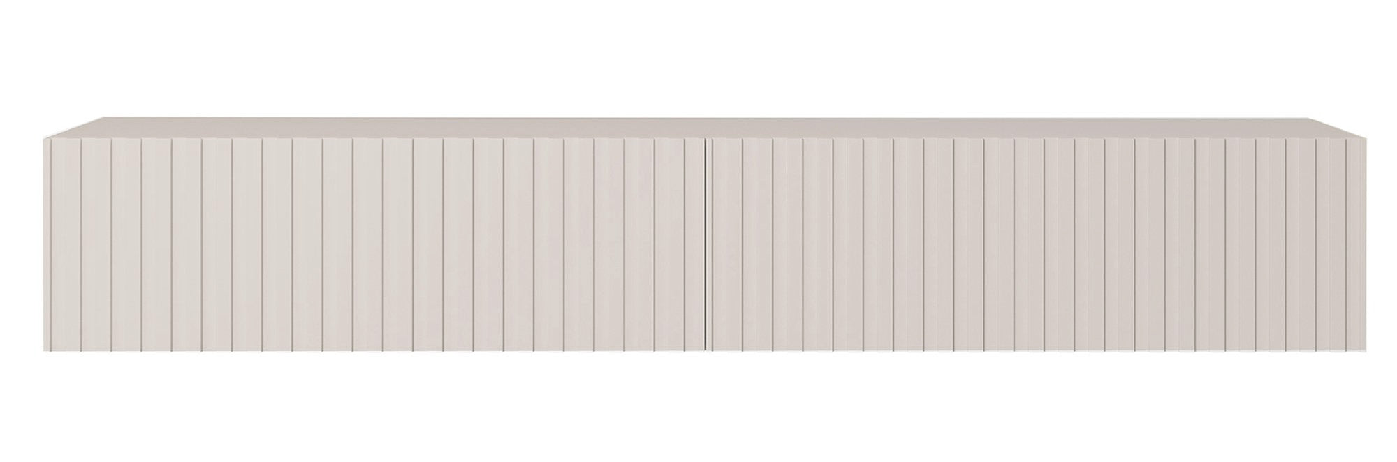 TV-Schrank Telire 175 cm Grau-Beige mit lamellenförmiger Front