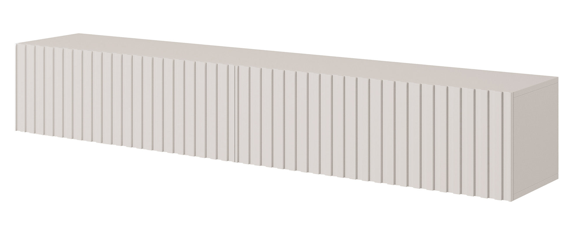 TV-Schrank Telire 175 cm Grau-Beige mit lamellenförmiger Front