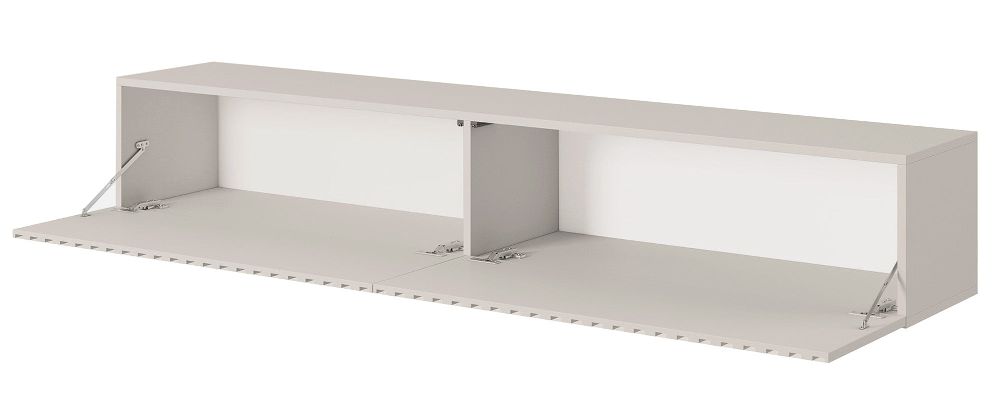 TV-Schrank Telire 175 cm Grau-Beige mit lamellenförmiger Front