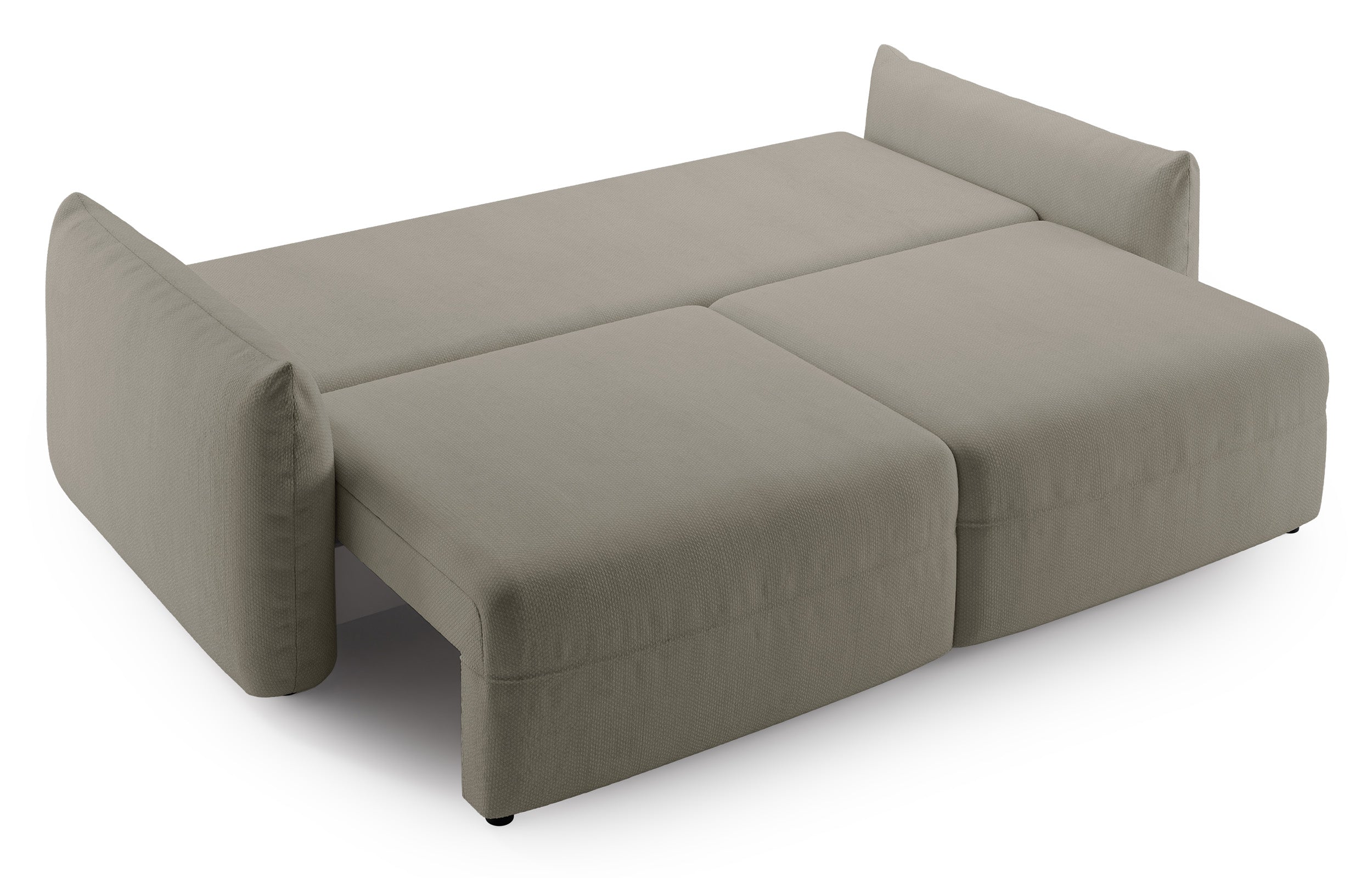 Dreisitziges ausklappbares Sofa Theolla mit Stauraum, beige Chenille