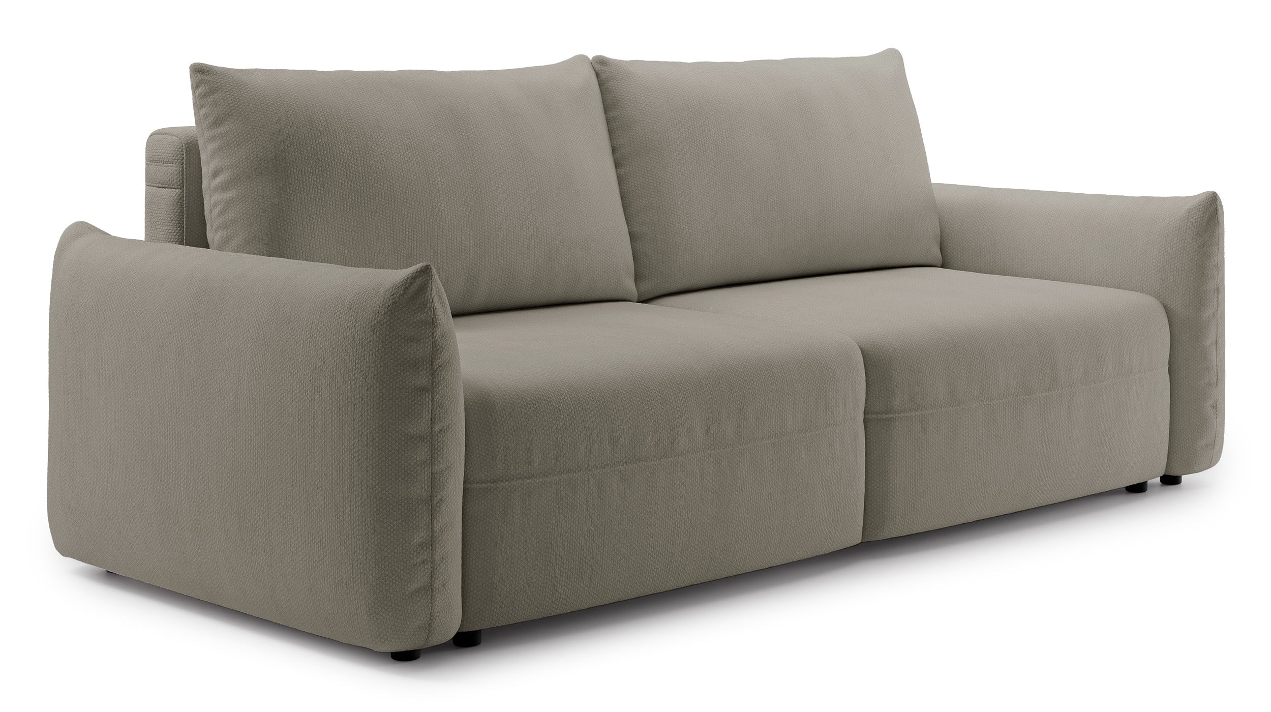 Dreisitziges ausklappbares Sofa Theolla mit Stauraum, beige Chenille