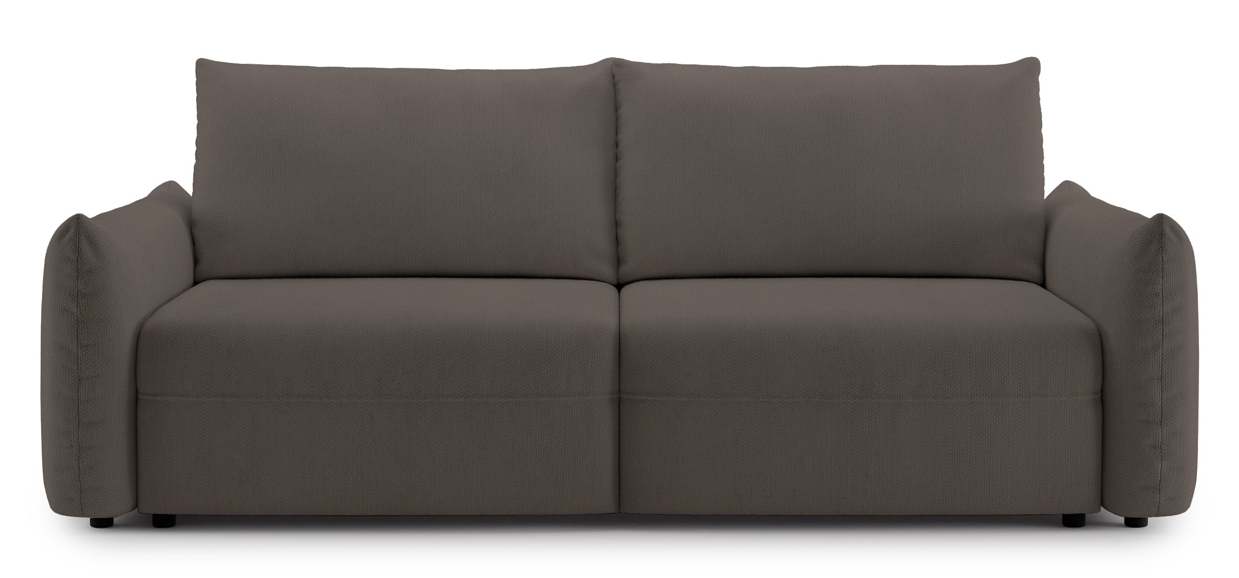 Dreisitziges ausziehbares Sofa Theolla mit Stauraum, braunes Chenille