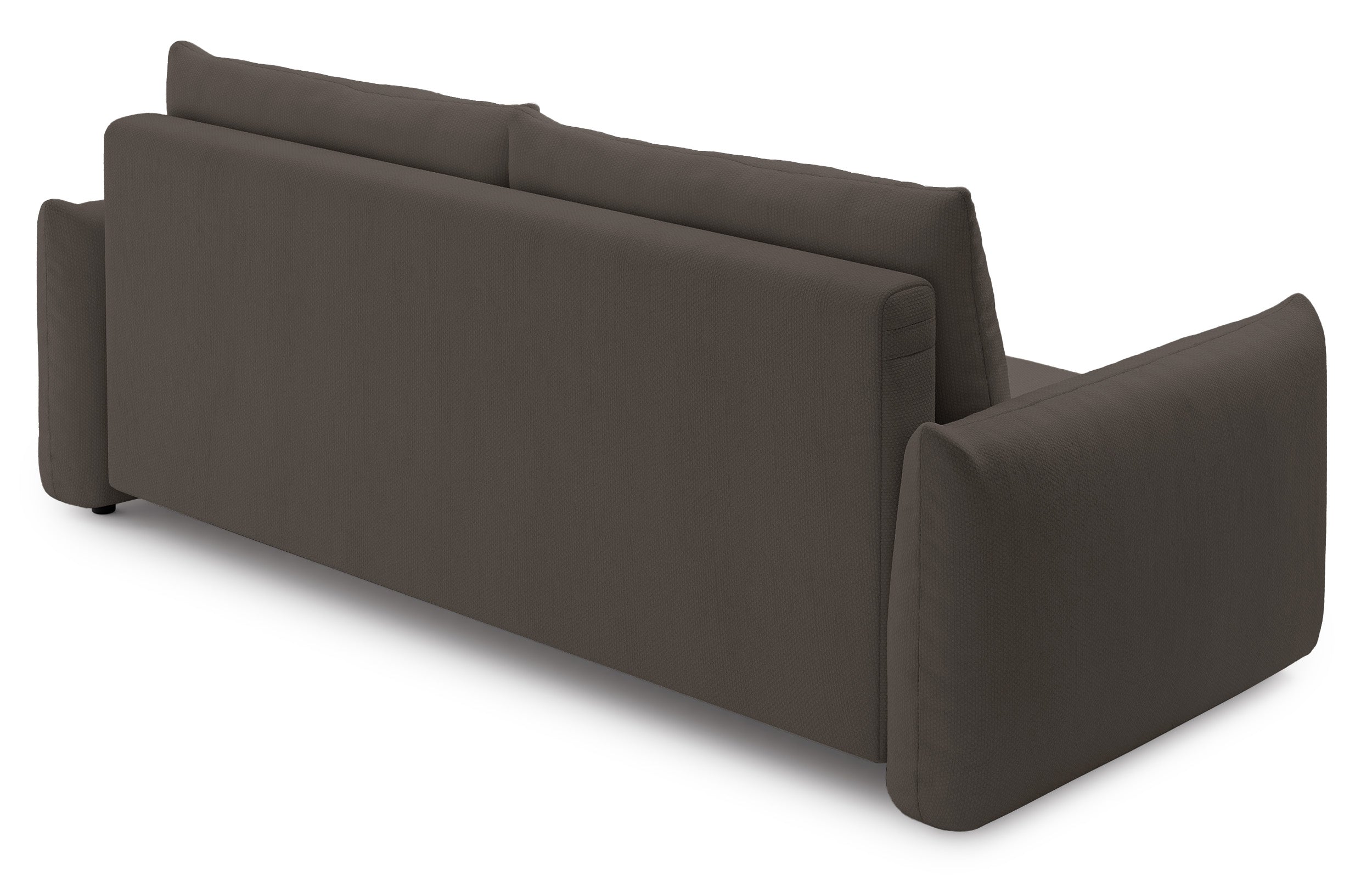 Dreisitziges ausziehbares Sofa Theolla mit Stauraum, braunes Chenille