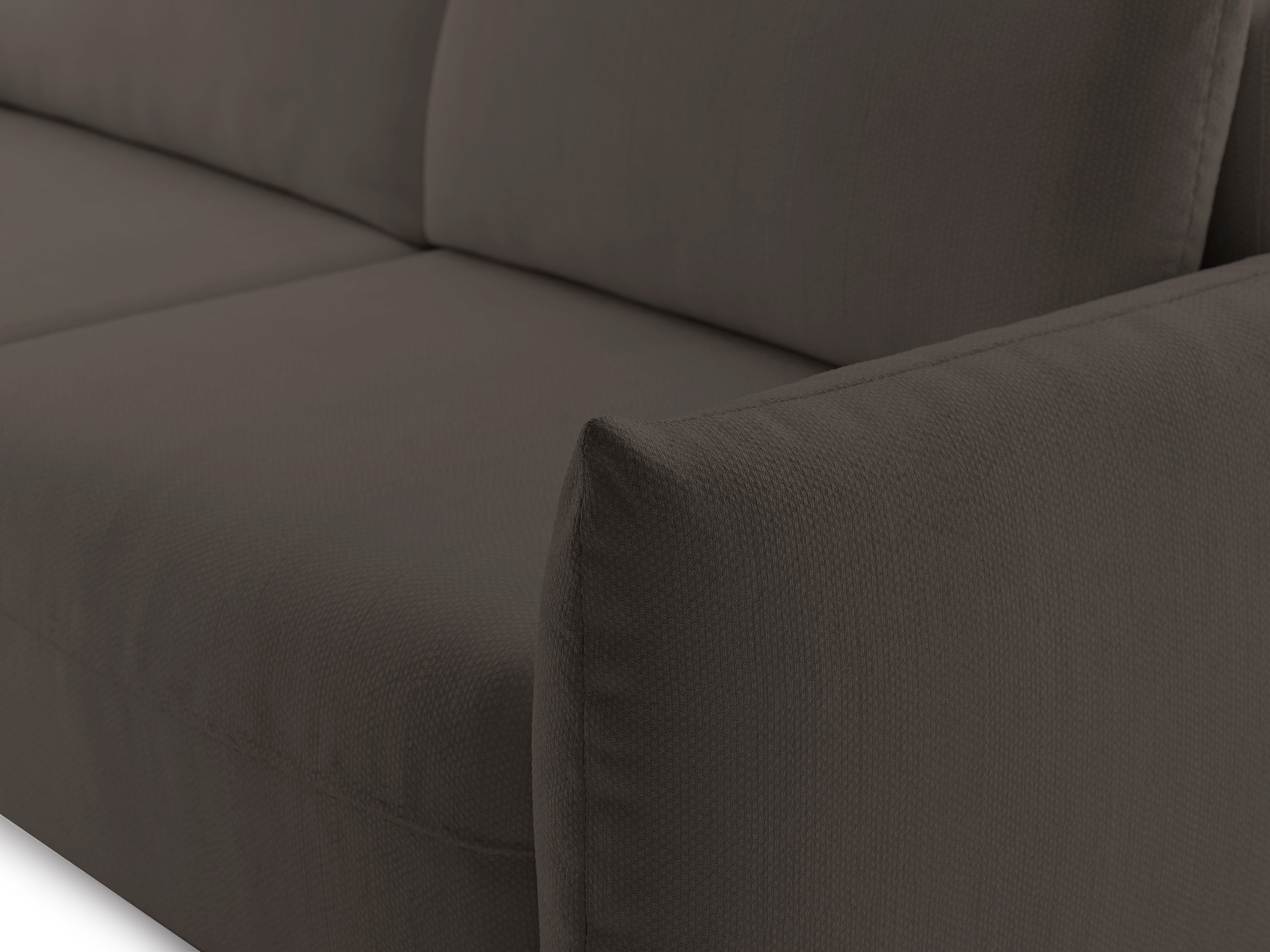 Dreisitziges ausziehbares Sofa Theolla mit Stauraum, braunes Chenille