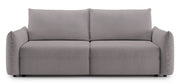 Dreisitziges ausklappbares Sofa Theolla mit Stauraum, grau-beige Chenille