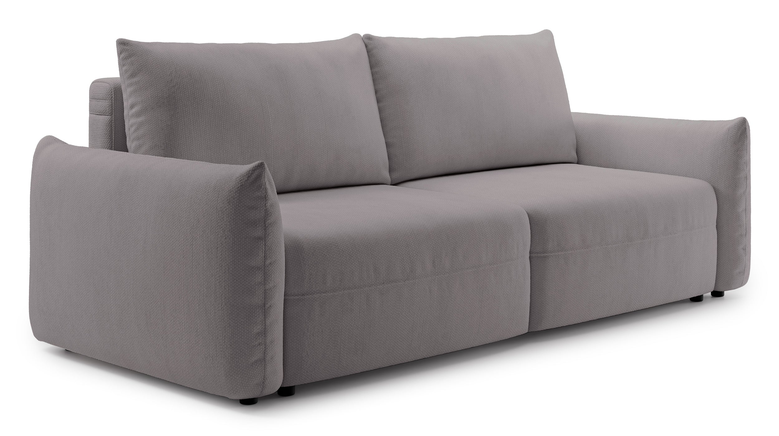 Dreisitziges ausklappbares Sofa Theolla mit Stauraum, grau-beige Chenille