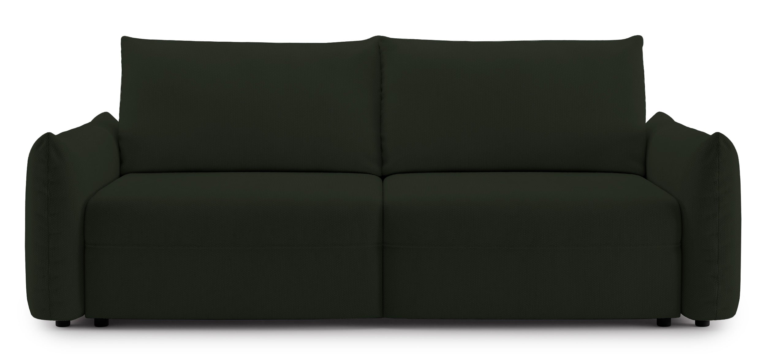 Dreisitziges ausklappbares Sofa Theolla mit Stauraum, grün Chenille