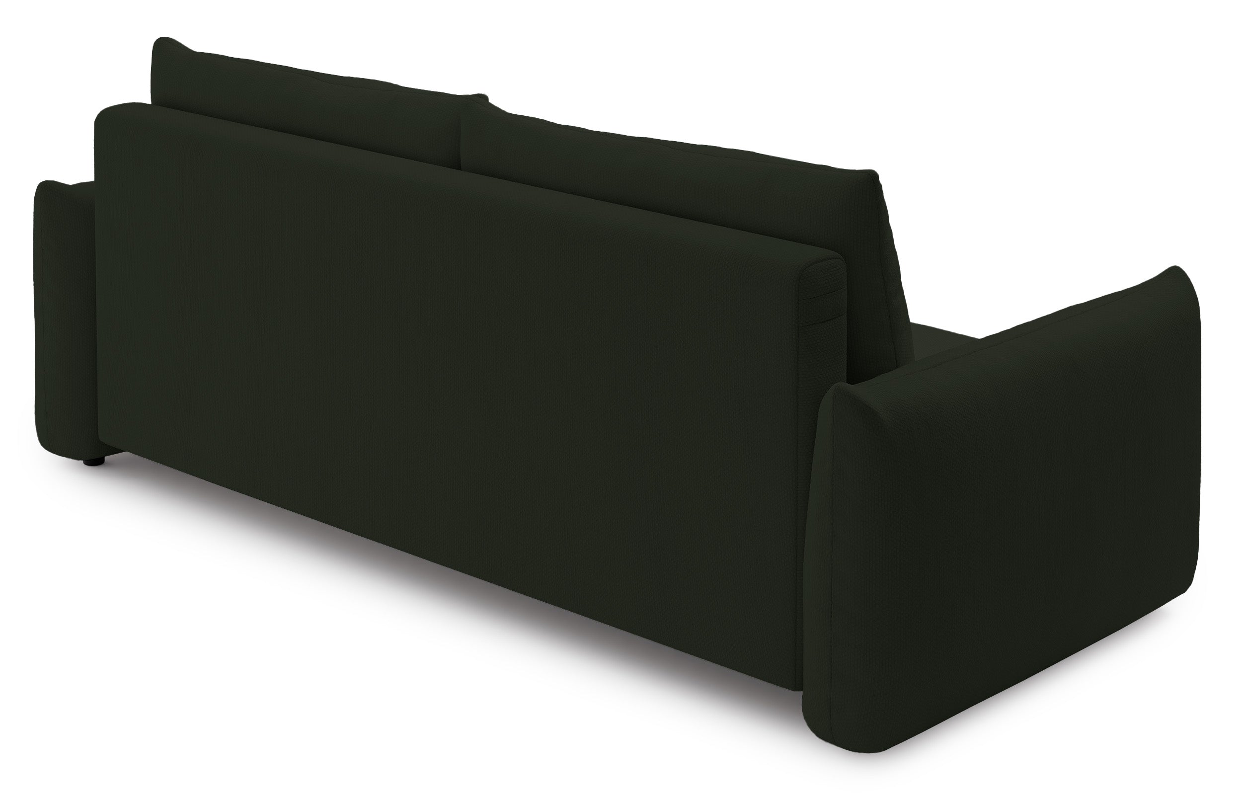 Dreisitziges ausklappbares Sofa Theolla mit Stauraum, grün Chenille