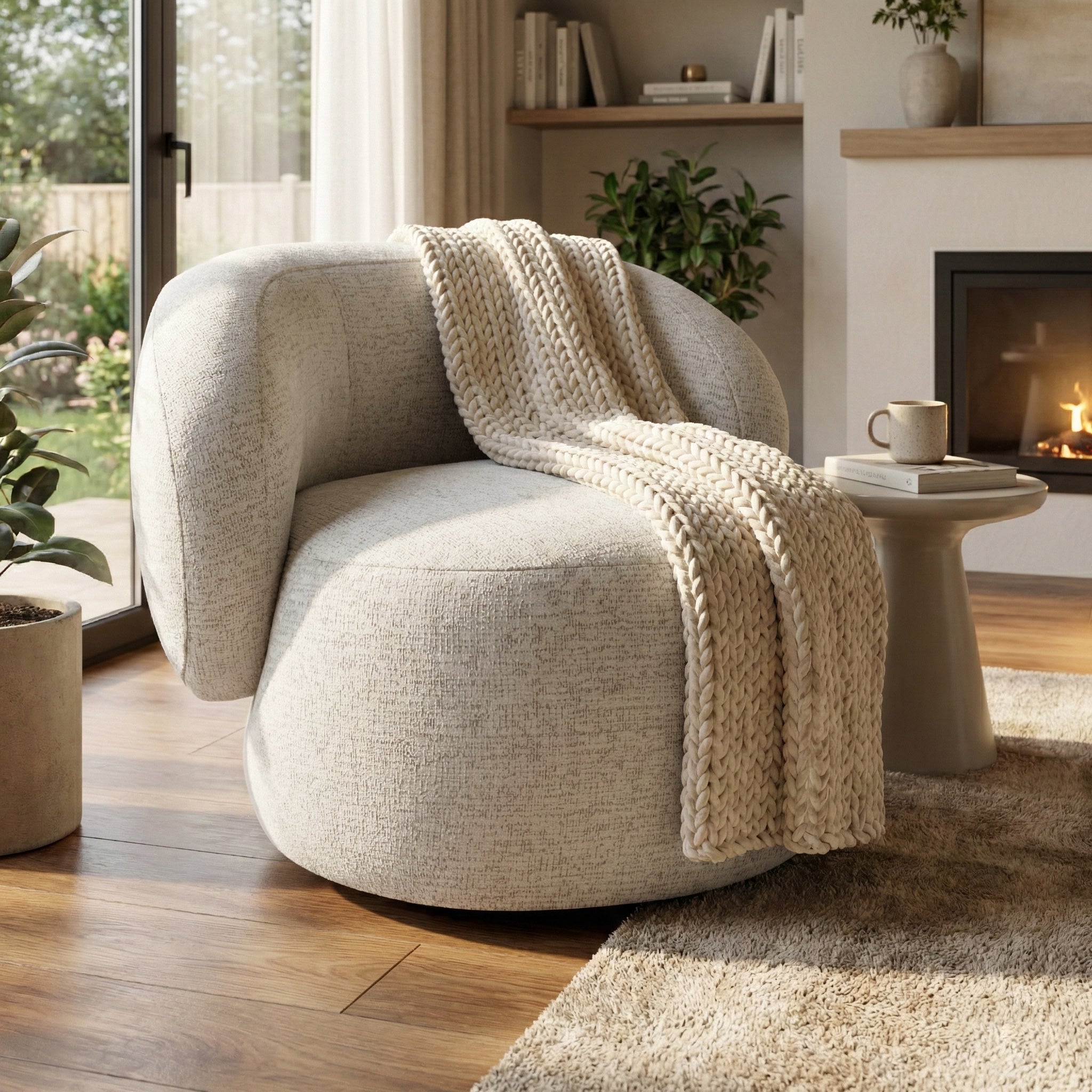 Drehstuhl Timmi hellbeige Chenille