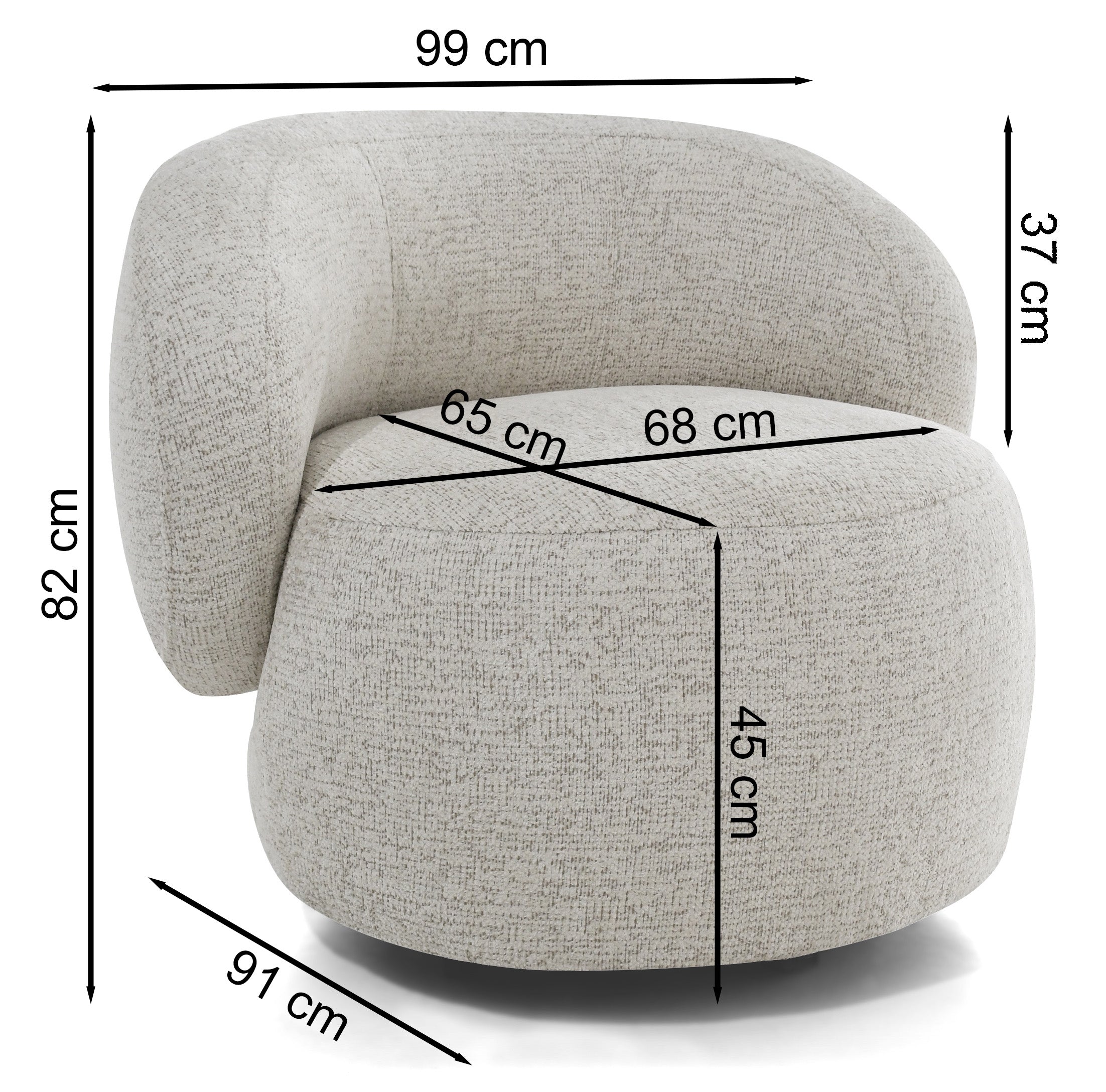 Drehstuhl Timmi hellbeige Chenille