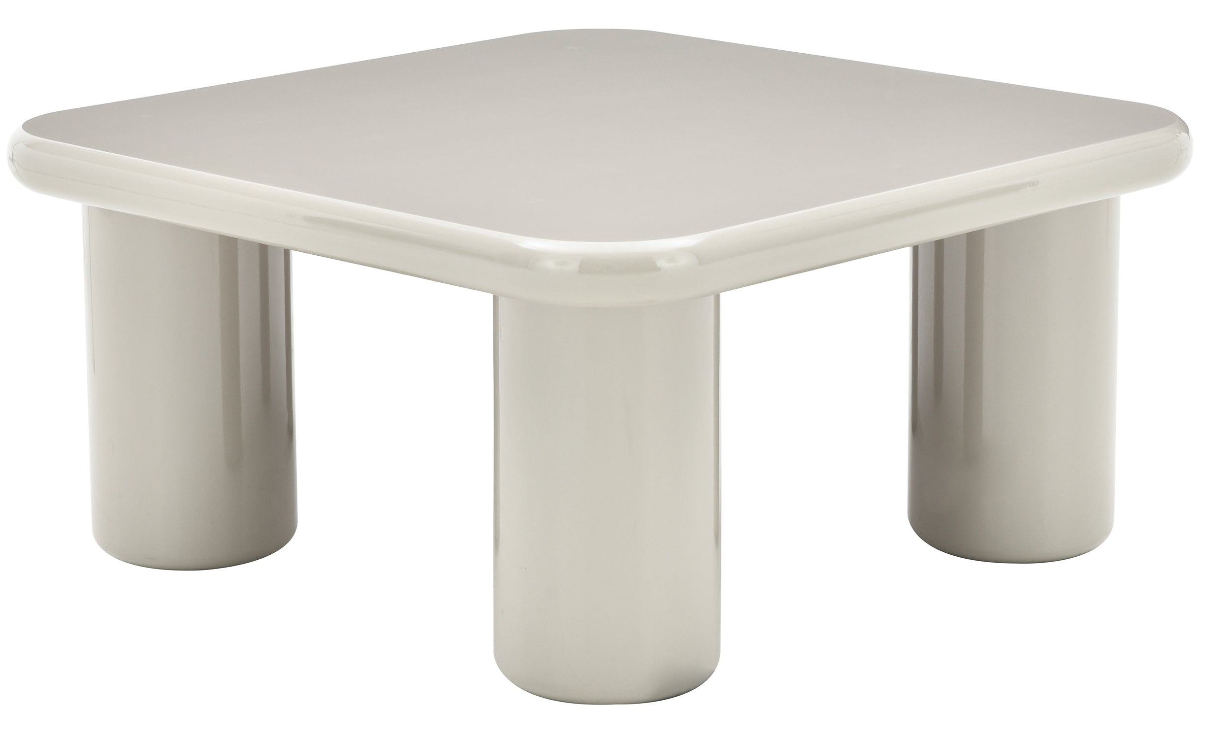 Vellity Couchtisch 70x70 cm beige Hochglanz
