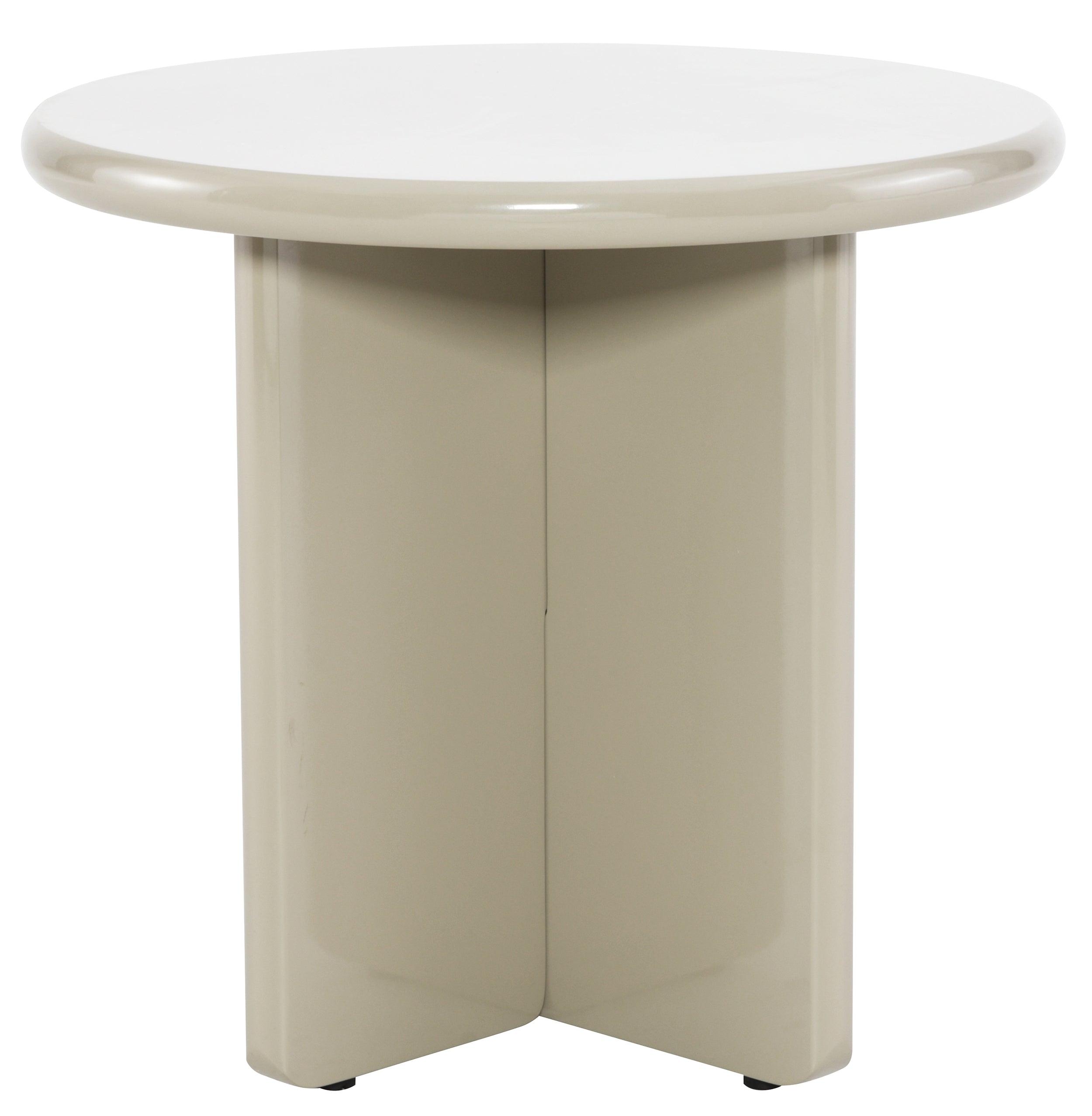 Couchtisch Compey Durchmesser 50 cm Beige Hochglanz