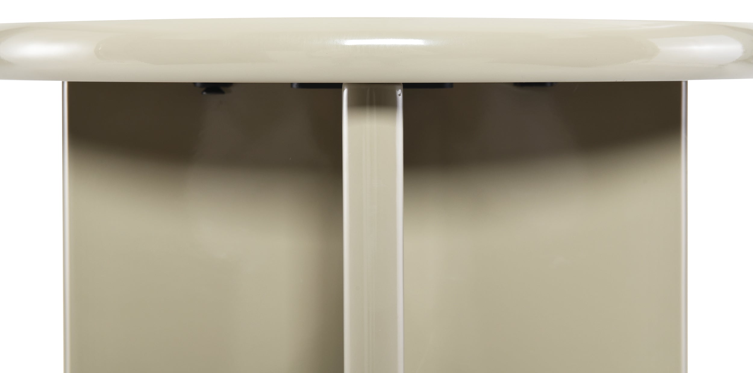 Couchtisch Compey Durchmesser 50 cm Beige Hochglanz