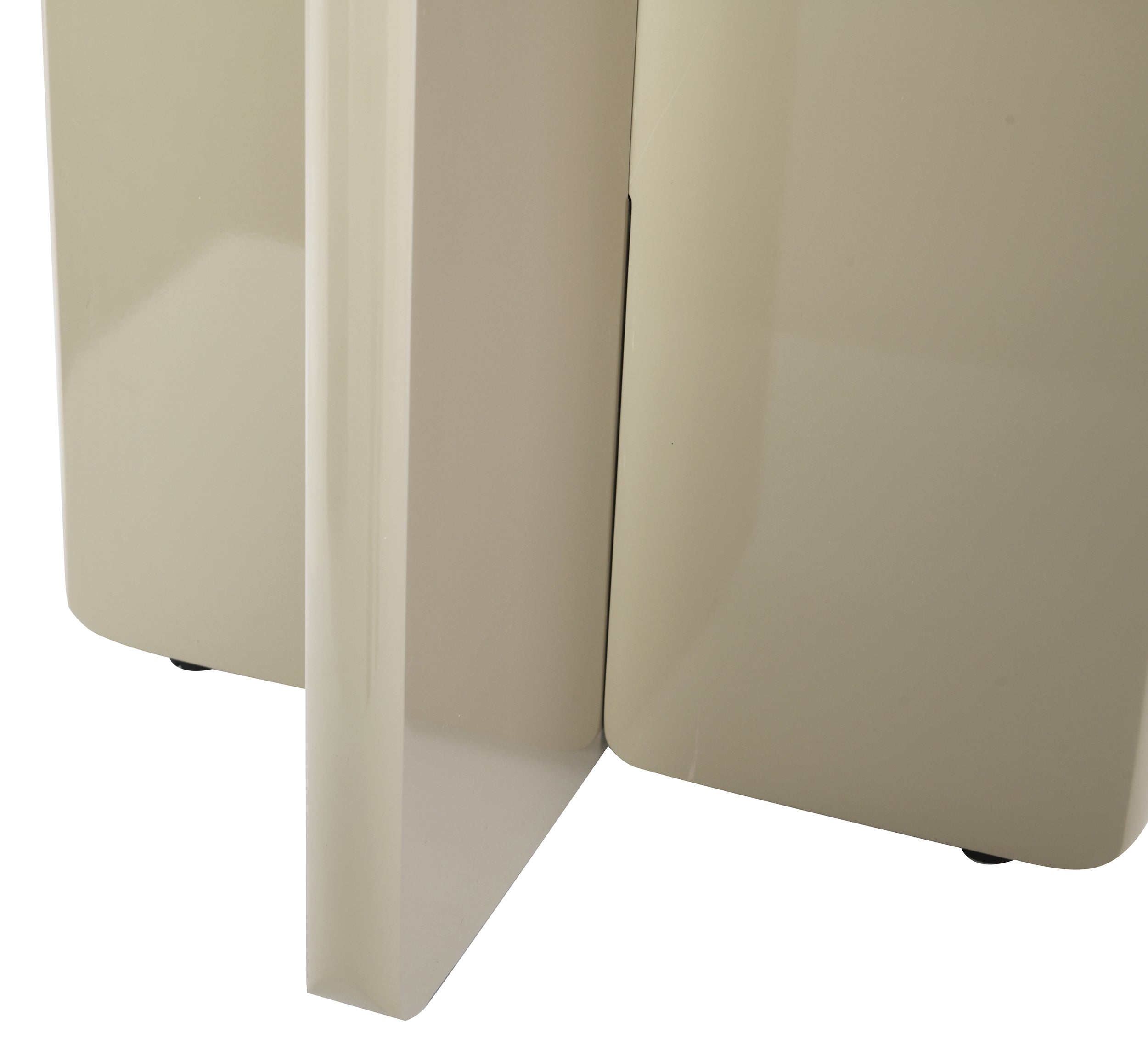 Couchtisch Compey Durchmesser 50 cm Beige Hochglanz