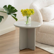 Couchtisch Compey Durchmesser 50 cm Beige Hochglanz