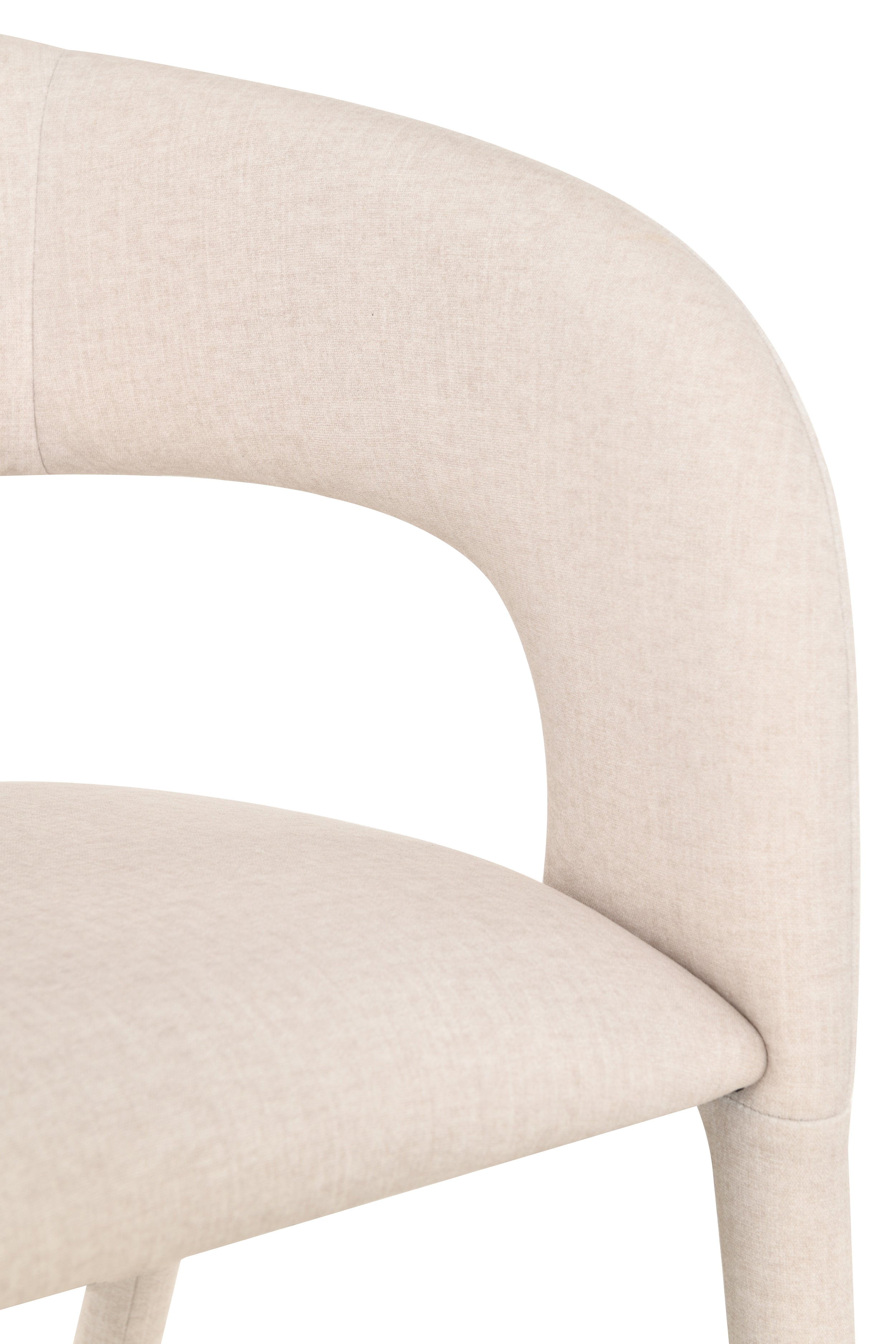 Polsterstuhl für das Esszimmer Sonsify aus leicht zu reinigendem Stoff, cremefarbener Samt