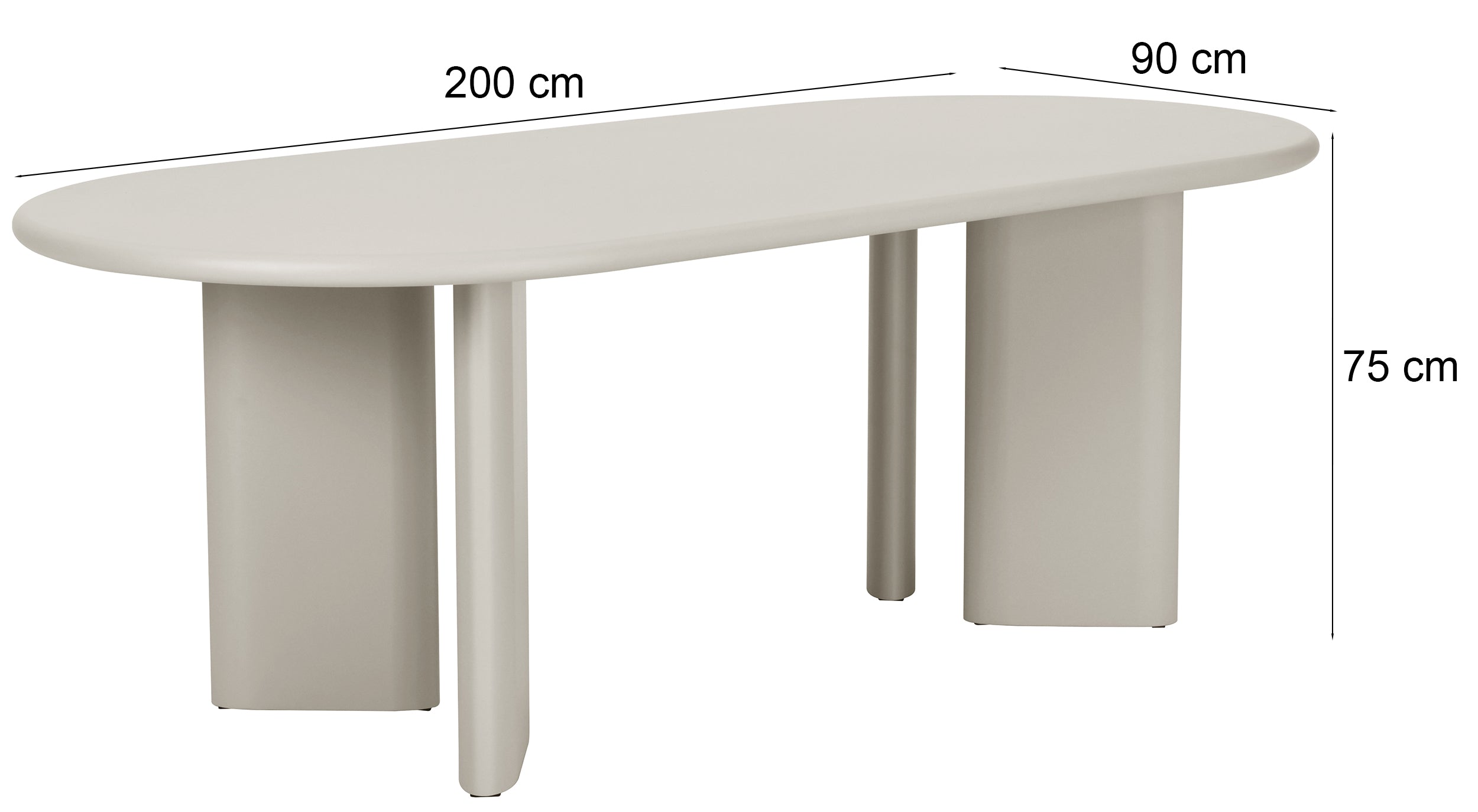Esstisch Catics 200x90 cm beige matt