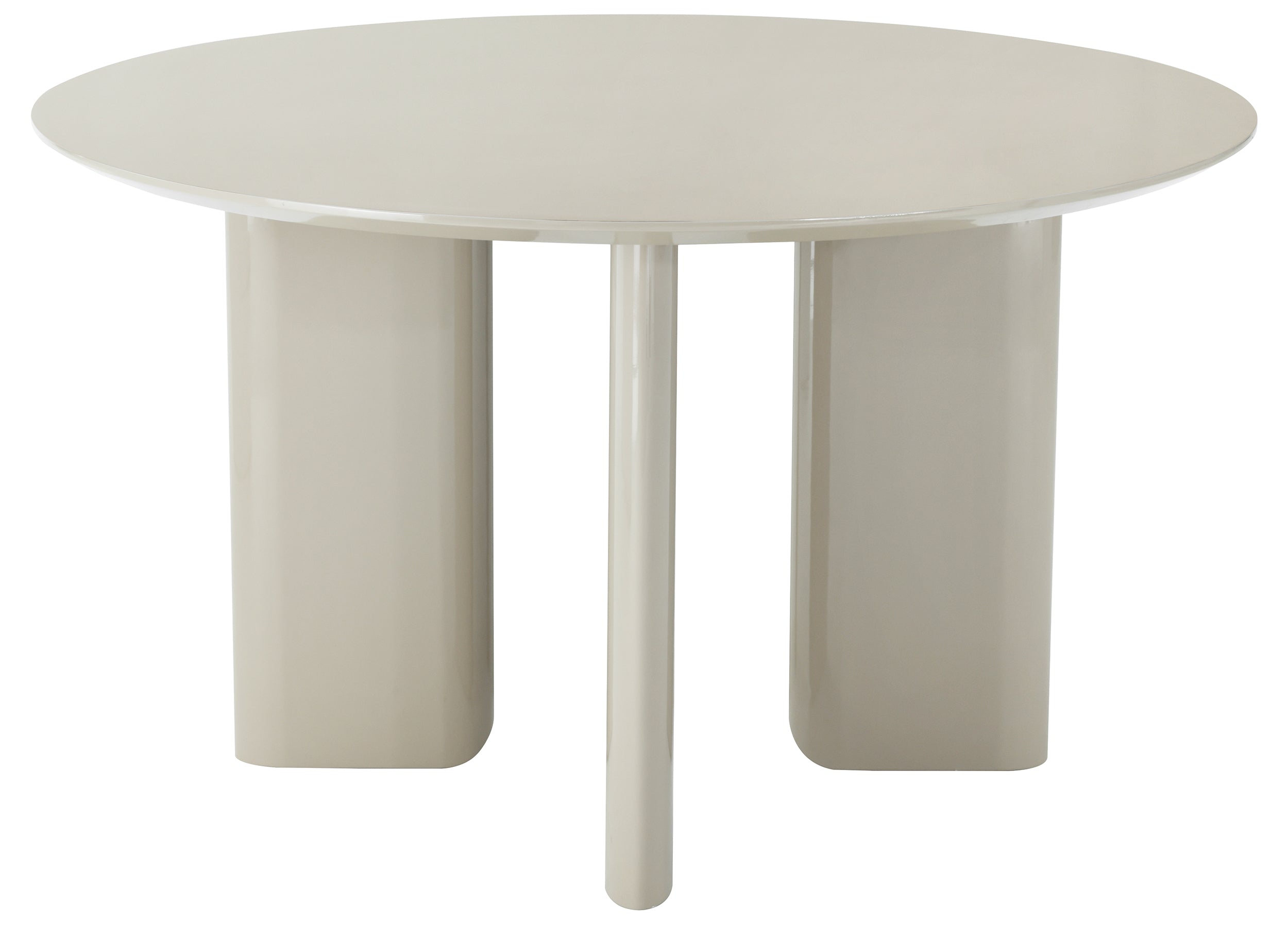 Esstisch Plowles Durchmesser 120 cm Beige Hochglanz