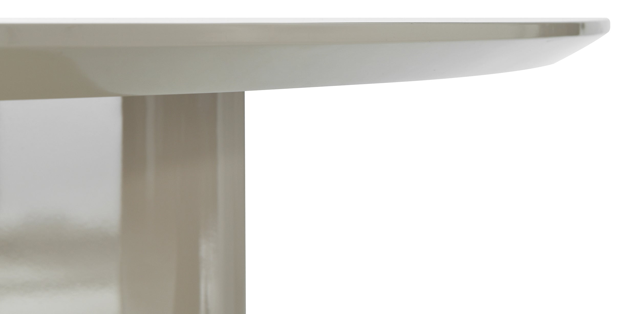 Esstisch Plowles Durchmesser 120 cm Beige Hochglanz