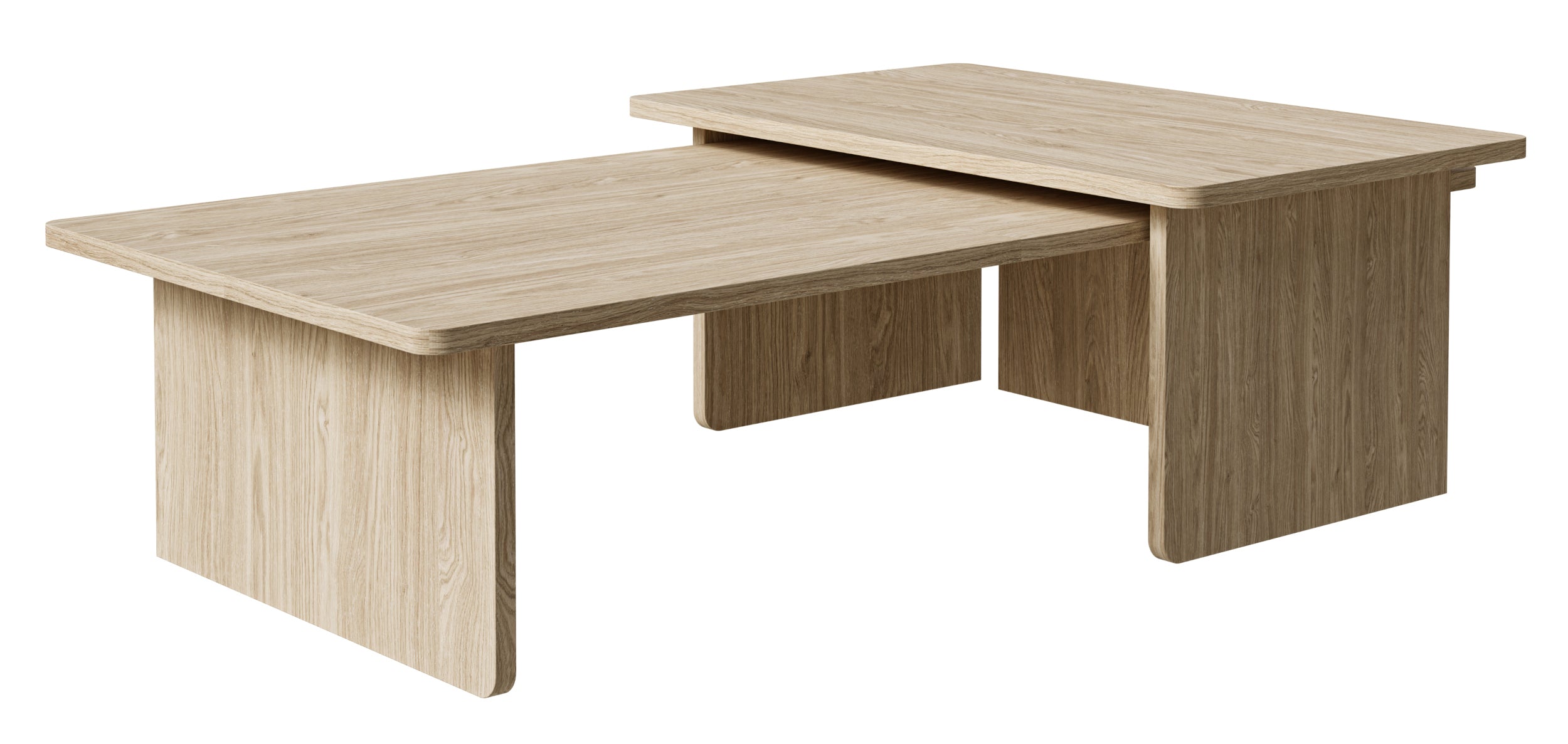 Set aus Beistelltischen Usalo 140x90 und 90x55 cm, geölte Eiche