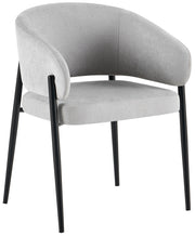 Gepolsterter Stuhl Resilly, grauer Chenille-Stoff / schwarze Beine