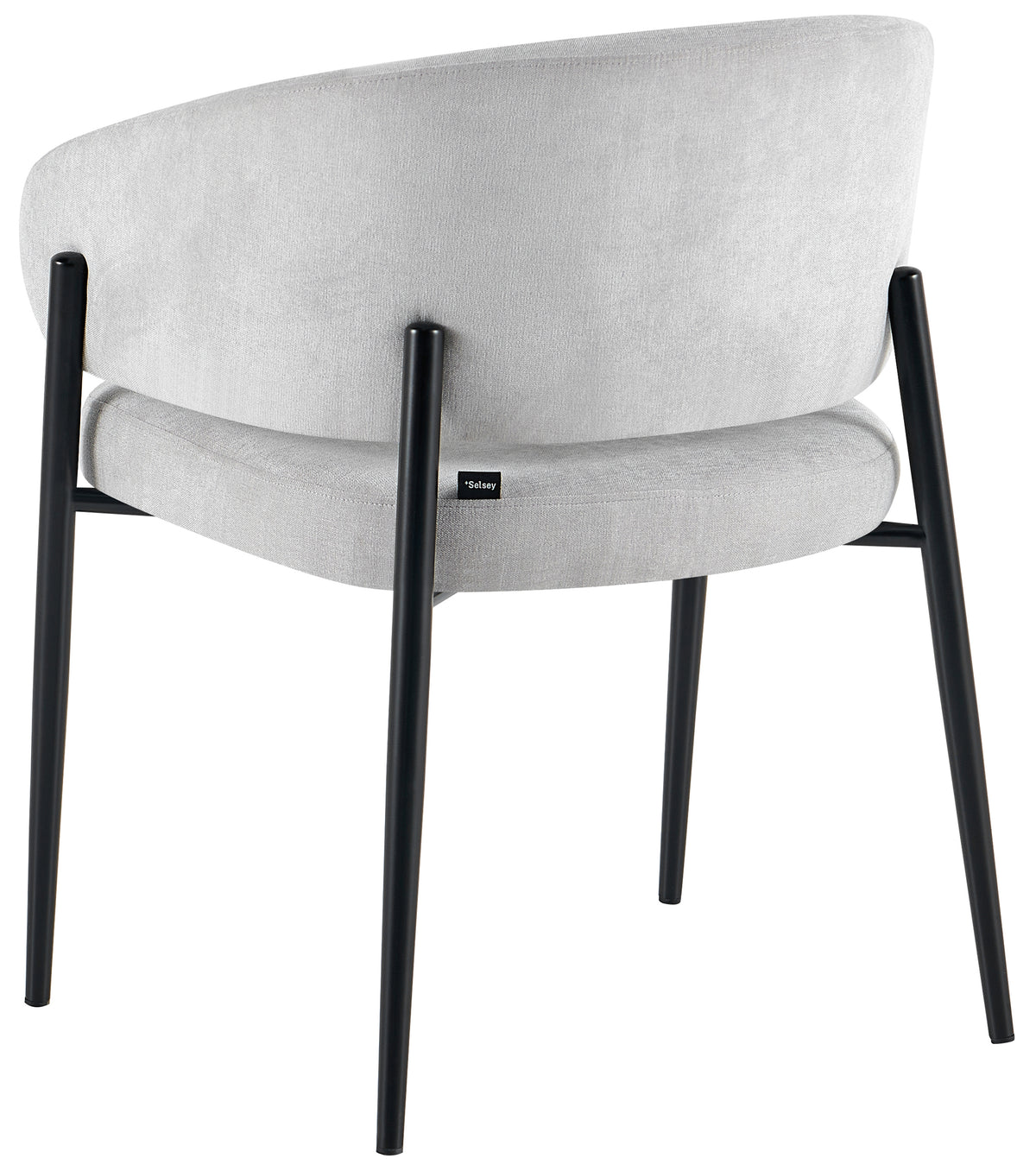 Gepolsterter Stuhl Resilly, grauer Chenille-Stoff / schwarze Beine
