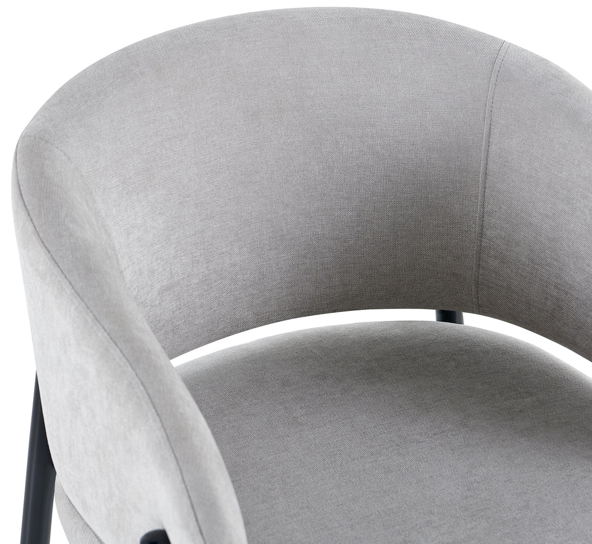 Gepolsterter Stuhl Resilly, grauer Chenille-Stoff / schwarze Beine