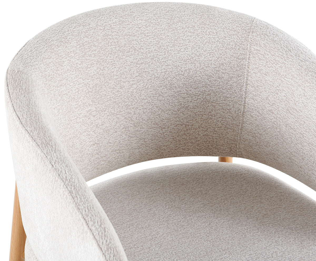 Polsterstuhl Resilly beige Chenille / Beine aus naturbelassener Eiche