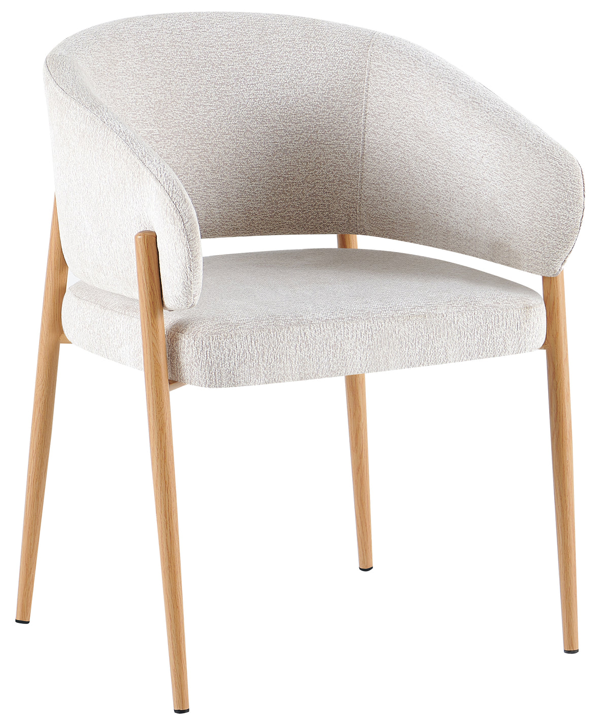 Polsterstuhl Resilly beige Chenille / Beine aus naturbelassener Eiche
