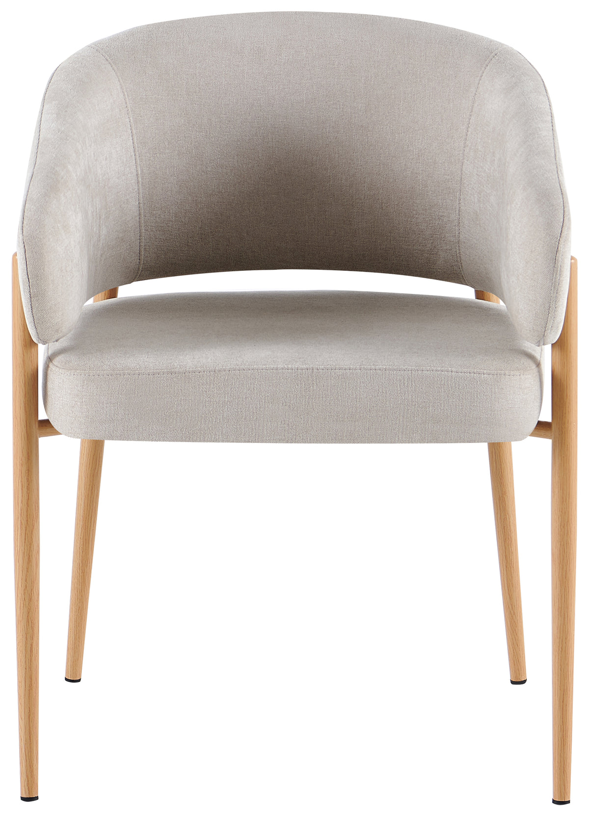 Polsterstuhl Resilly hellbeige Chenille / Beine aus natürlicher Eiche