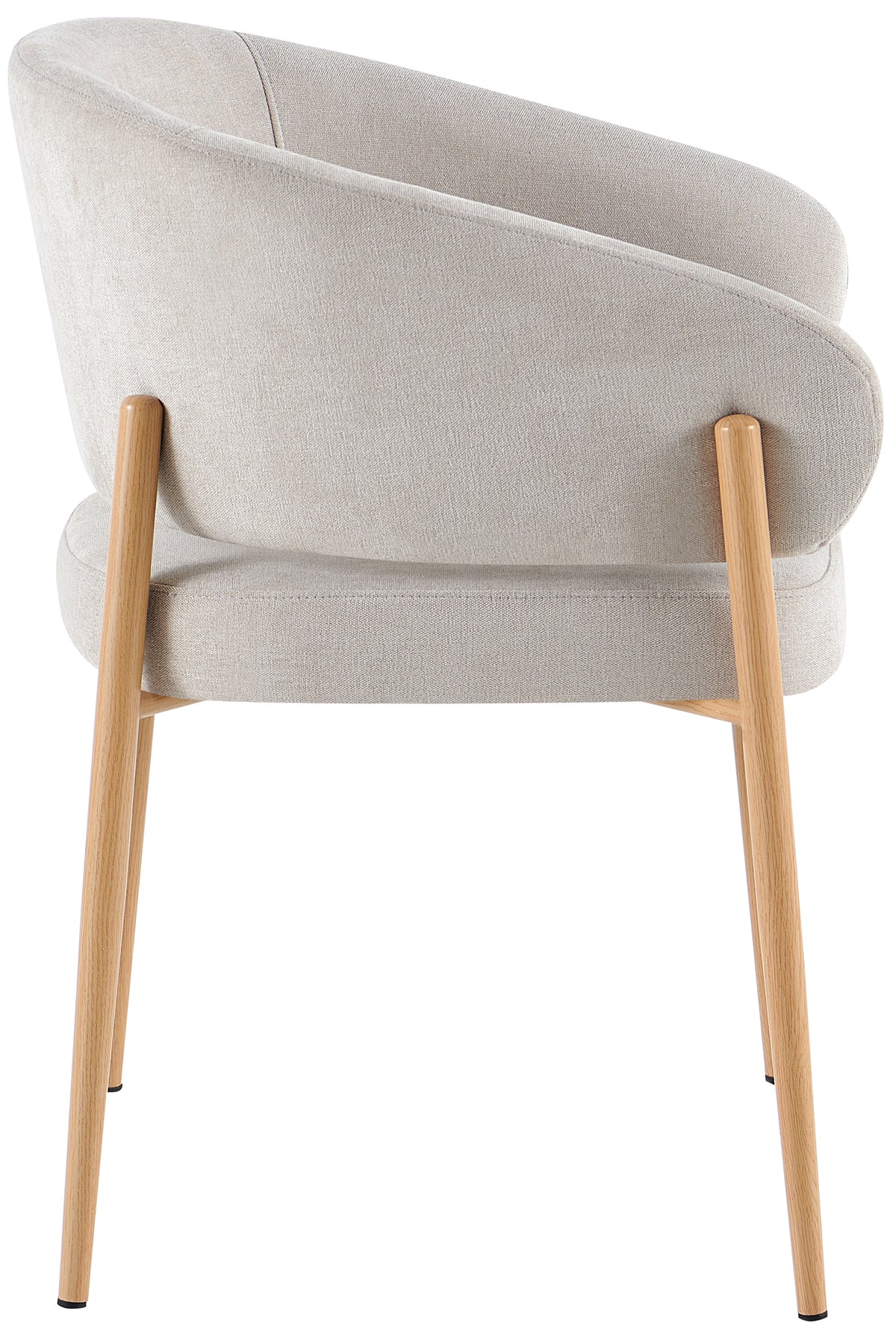 Polsterstuhl Resilly hellbeige Chenille / Beine aus natürlicher Eiche