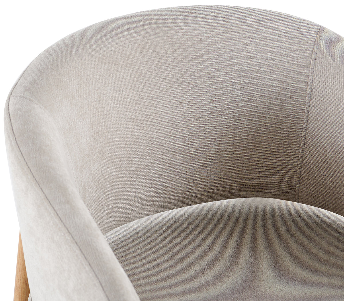 Polsterstuhl Resilly hellbeige Chenille / Beine aus natürlicher Eiche