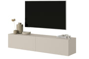Hängender TV-Schrank Veldio mit gefräster Front 140 cm Grau-Beige