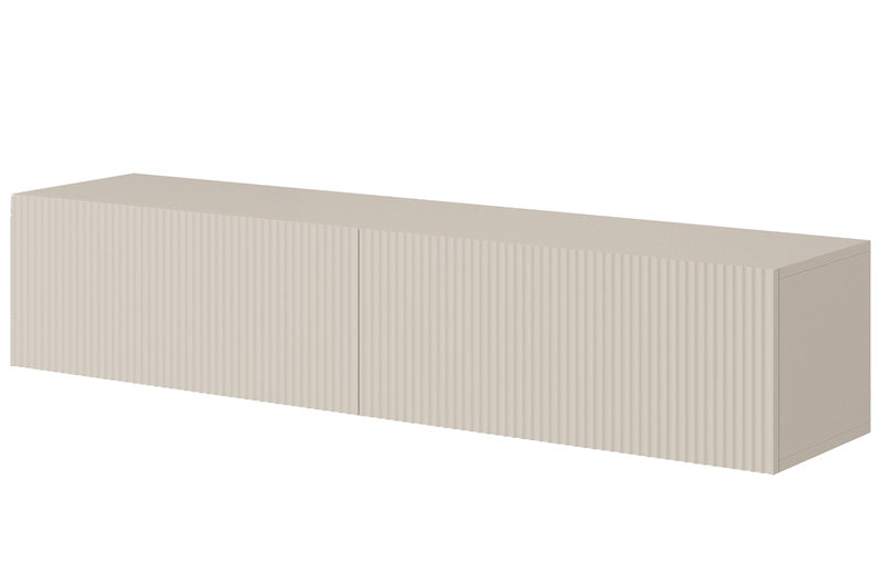 Hängender TV-Schrank Veldio mit gefräster Front 140 cm Grau-Beige
