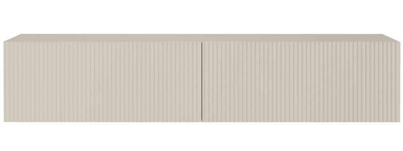Hängender TV-Schrank Veldio mit gefräster Front 140 cm Grau-Beige